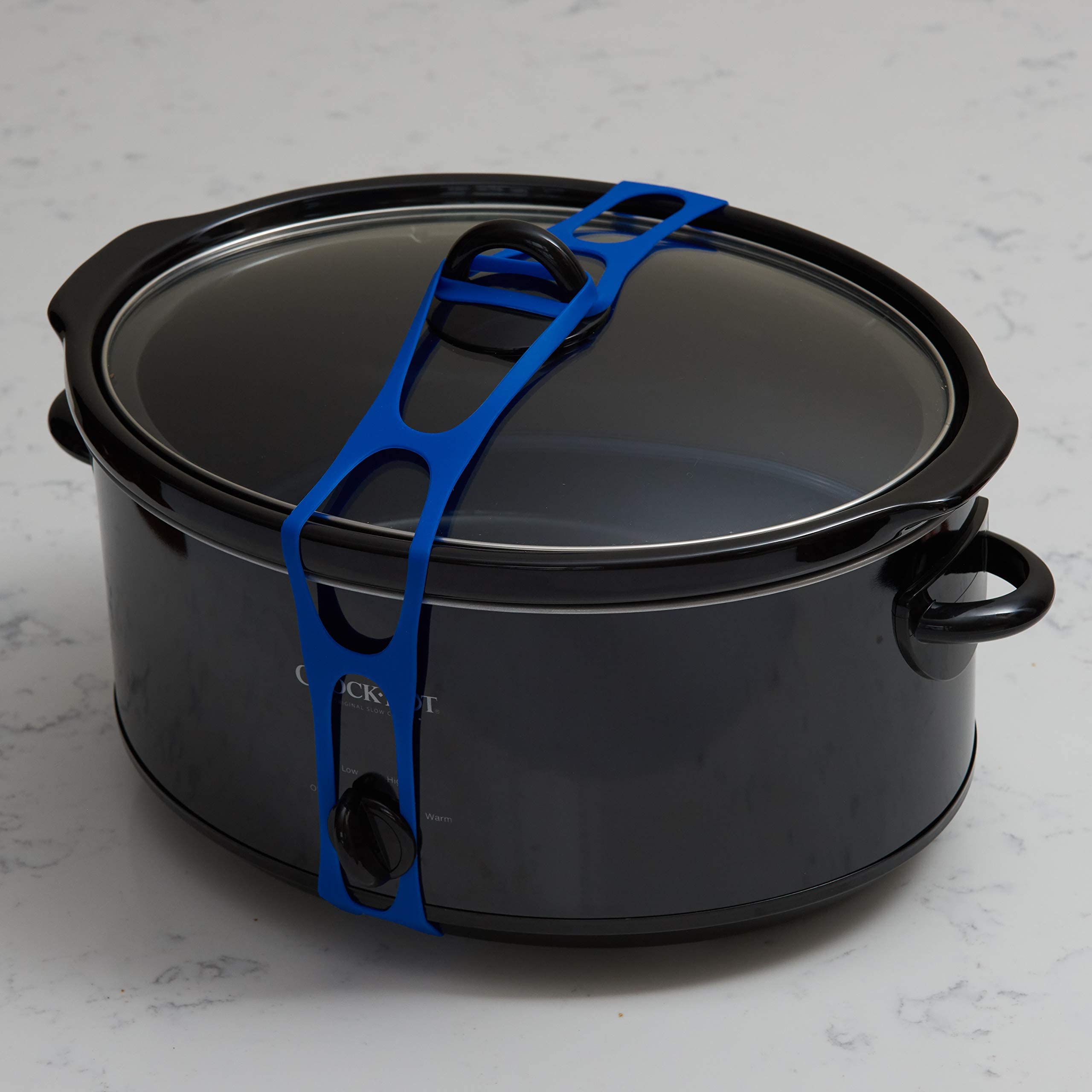 Universal Reusable Lid Latch Strap for Crockpots, Casserole Dishes, Pots & Pans - Secure Lid During Transport - Perfect for Picnics, Potlucks & Travel