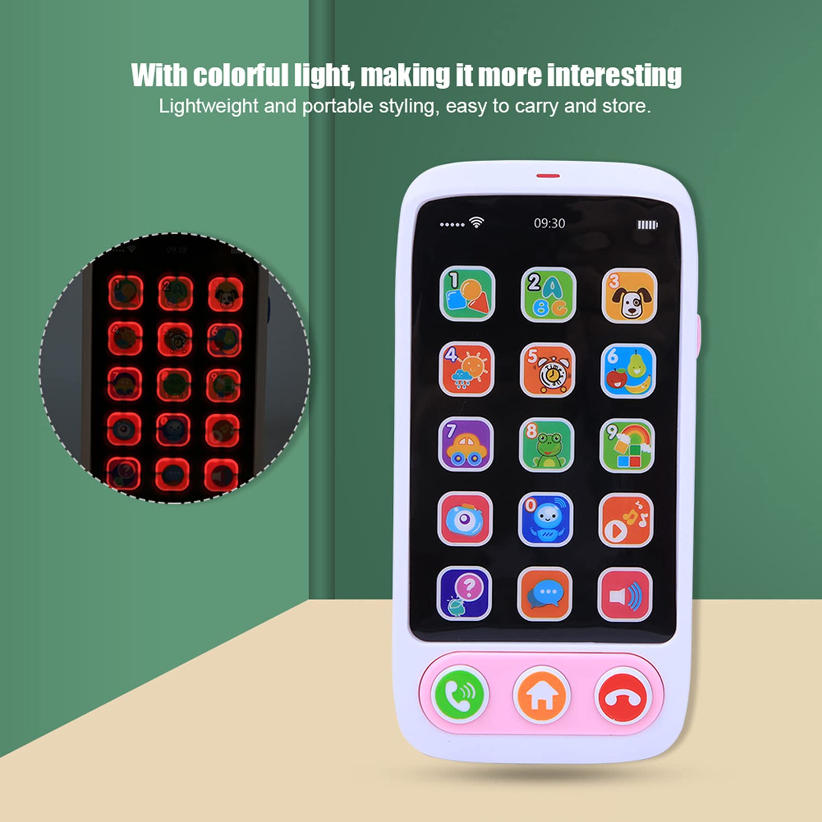 **Kids Smartphone Toy - Light Up & Music Educational Learning Phone for Toddlers, Pretend Play Call & Chat Toy for Children (Pink) - Perfect for Role Play & Early Learning Fun**