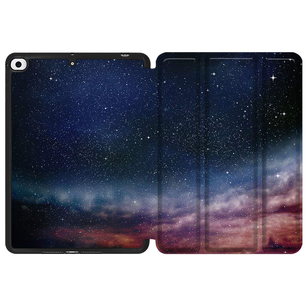 Premium iPad Mini 5 Case (2019) & iPad Mini 4 Case (2015) - Shockproof TPU Back with Built-in Apple Pencil Holder, Auto Sleep/Wake Folio Cover & Adjustable Stand | Sun Moon Star Design for Work, School & Travel Protection