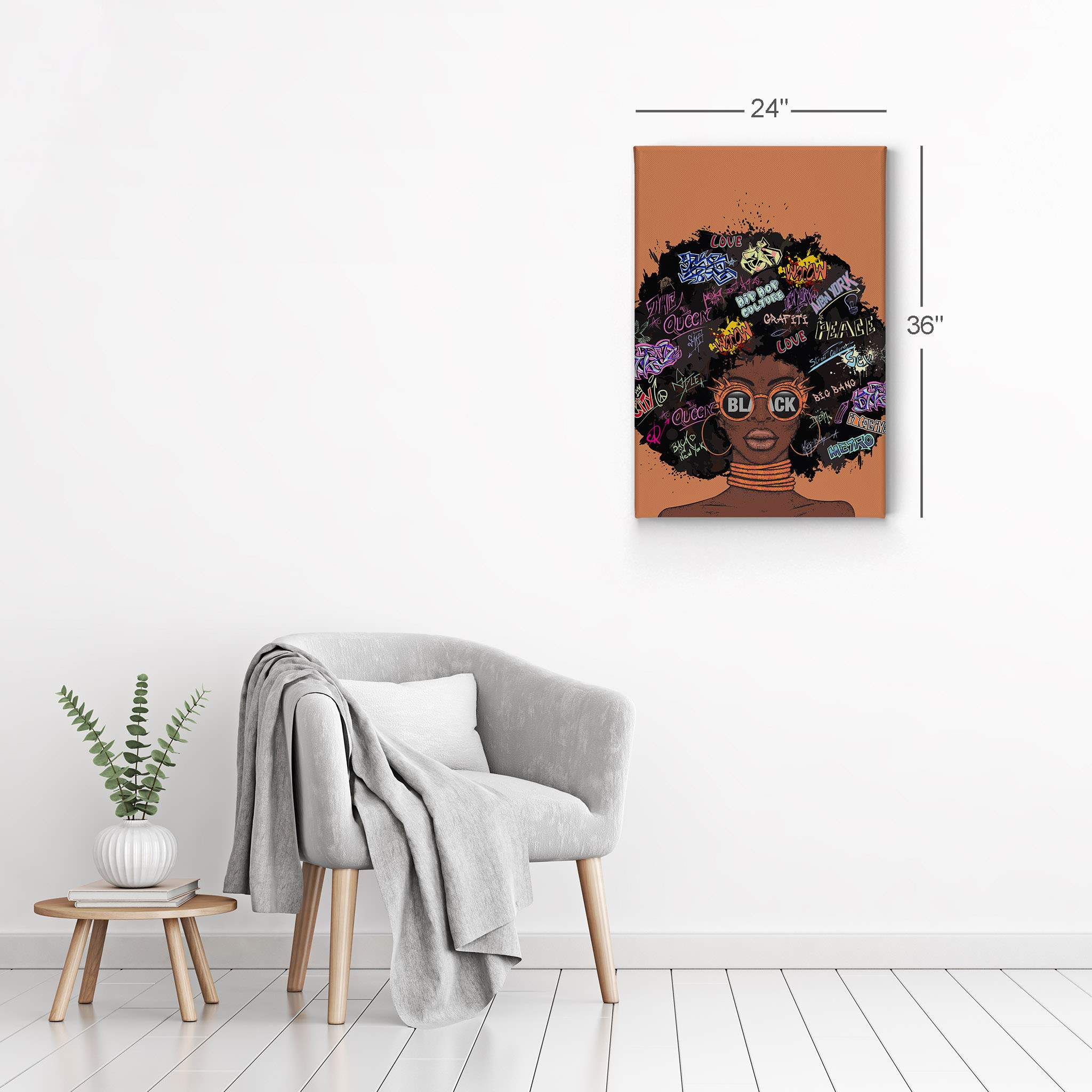 African American Wall Art Canvas Prints - Black Art Wall Decor for Home & Office - 22x15 Inches - Perfect for Living Room, Bedroom & Office Decor