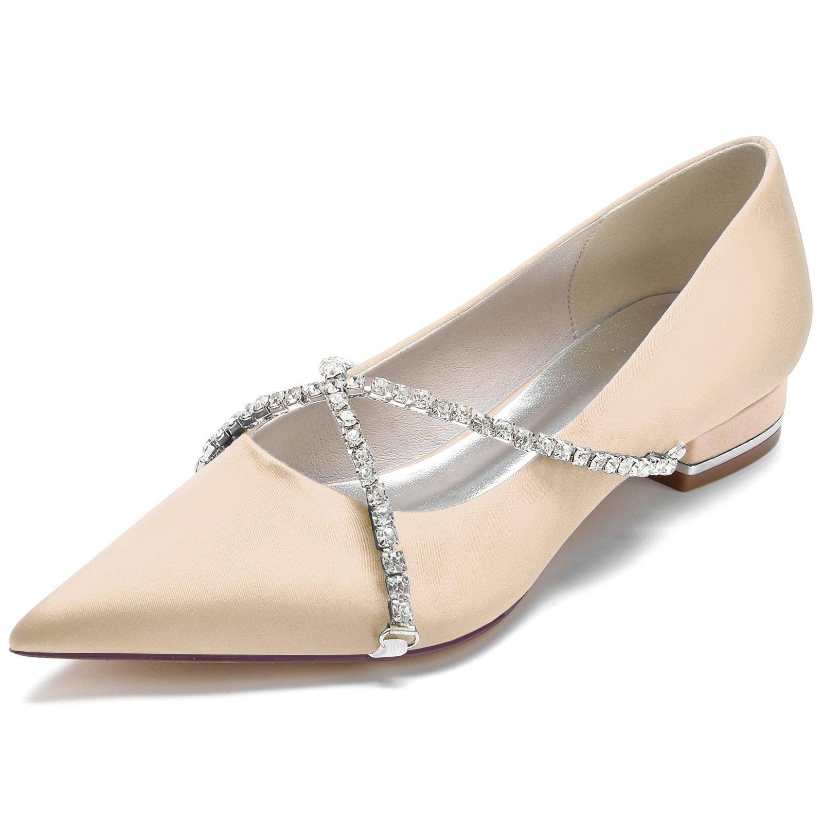Flat Heel 2.5cm Silk-Like Comfortable Shoes CK0248 - Perfect for Office, Wedding & Casual Wear