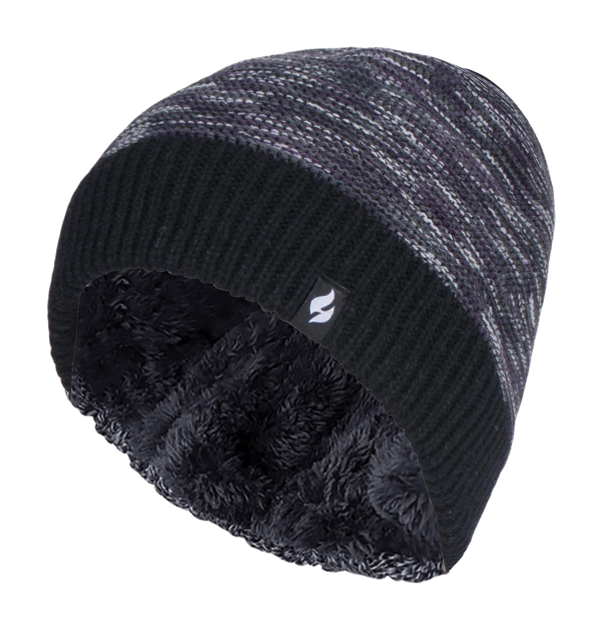 HEAT HOLDERS Women's Thermal Beanie Hat - Ultra Warm Winter Knit Hat for Cold Weather, Fleece Lined Garter Stitch Design - Perfect for Skiing, Snowboarding & Outdoor Activities