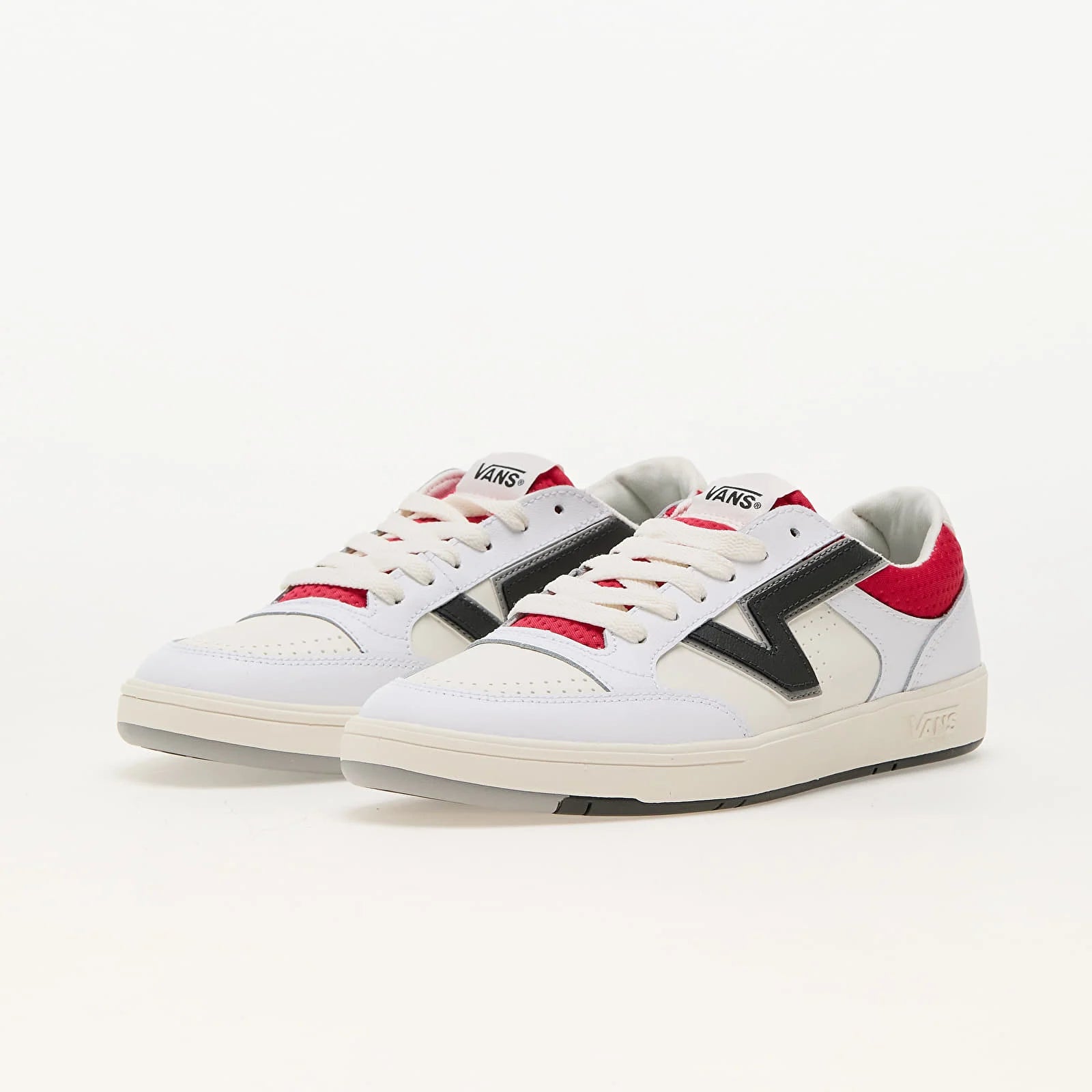VANS Women's Lowland ComfyCush Leather Sneakers - Marshmallow/Multi Color Casual Shoes for Walking, Travel & Everyday Wear