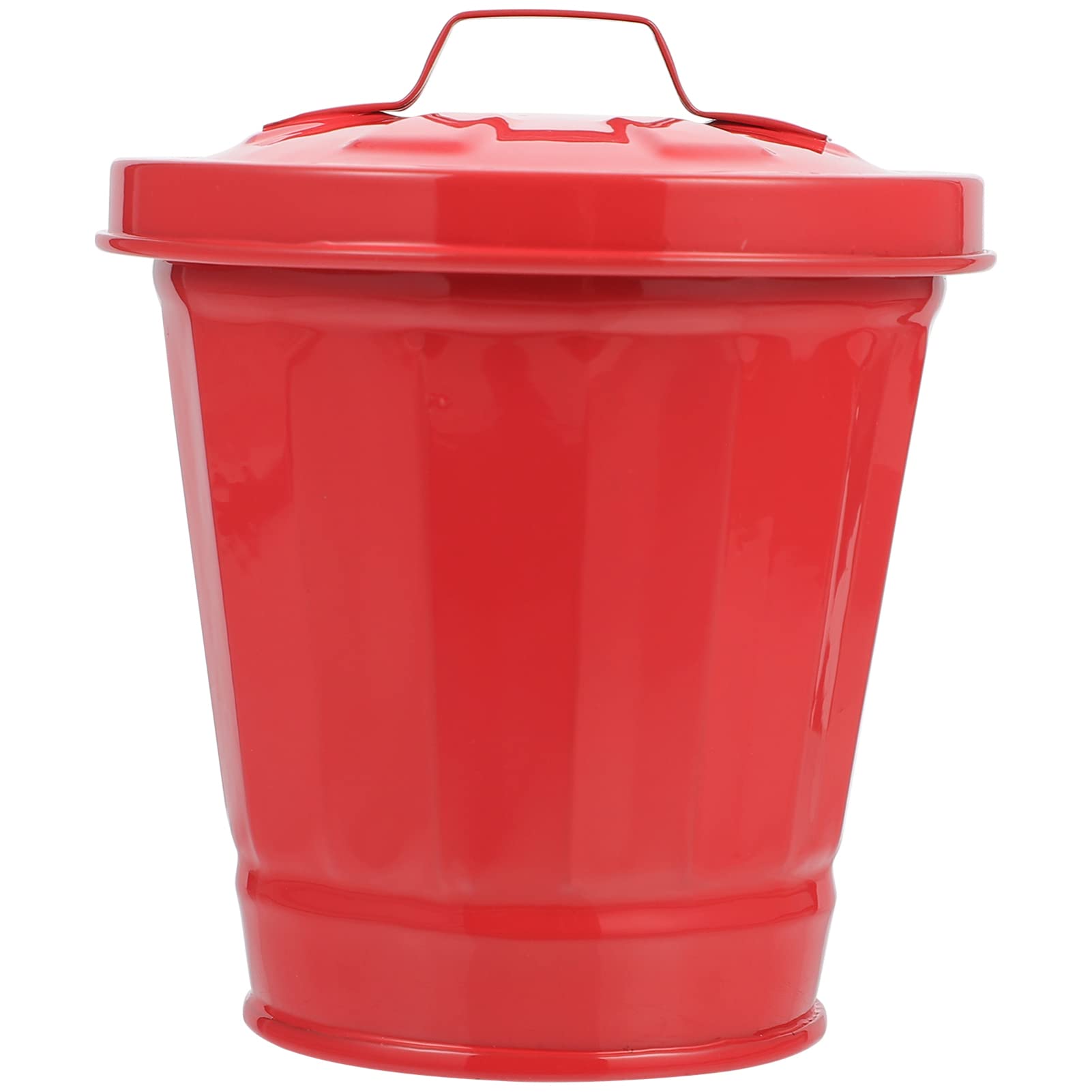 ULTECHNOVO Metal Desk Pencil Holder & Mini Trash Can with Lid - Galvanized Steel Organizer for Office, Home, or Dorm - Perfect as Small Garbage Bin, Countertop Planter, or Stationery Storage