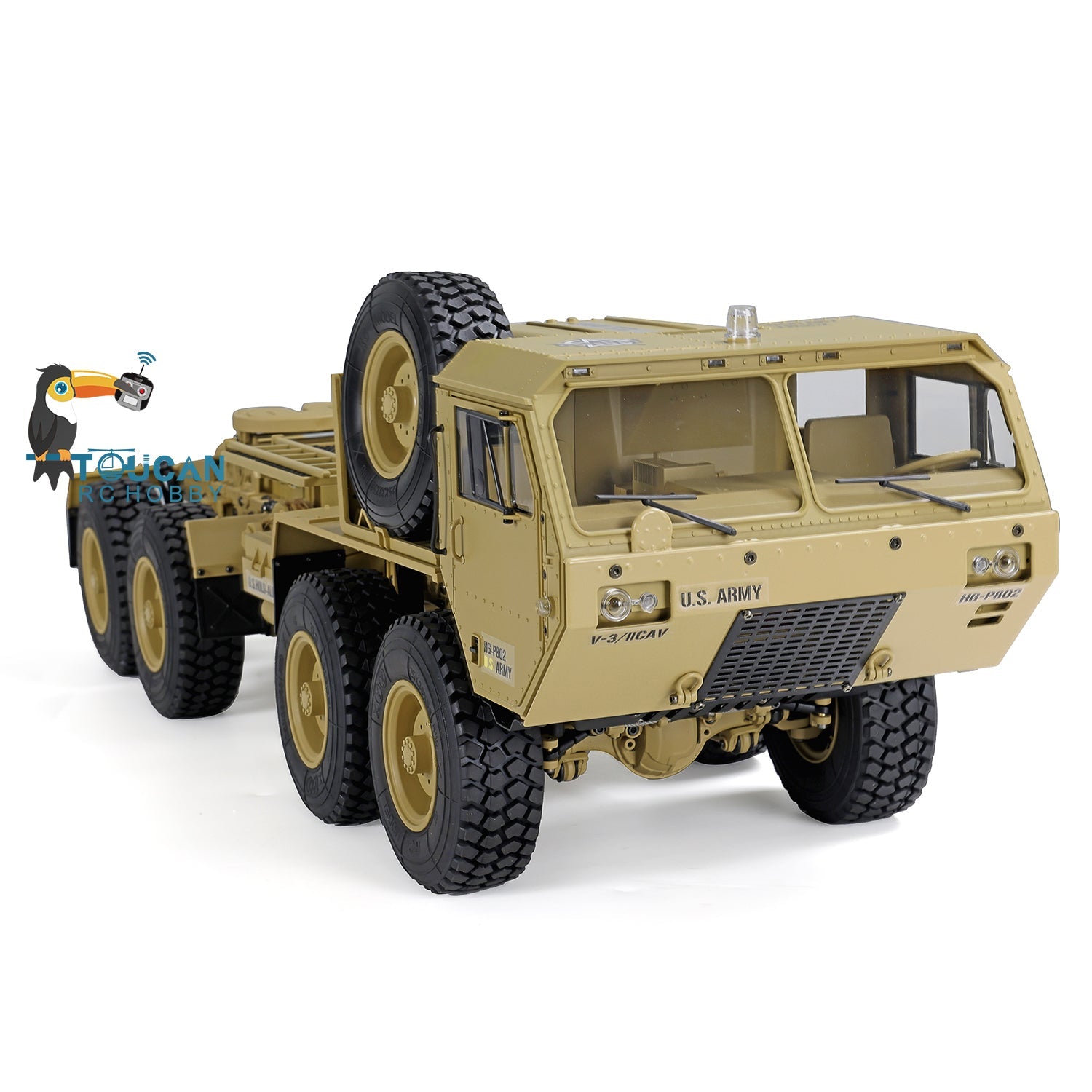1/12 Scale 8x8 P802 Painted RC Military Truck - Remote Control Toy Car with ESC Motor for Hobbyists & Collectors | Perfect for Off-Road Adventures, Military Displays & Model Car Enthusiasts