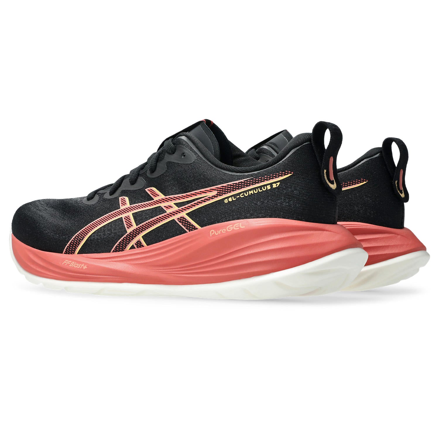 ASICS Women's GEL-Cumulus 27 Running Shoes - Black/Orange Glow - Lightweight Cushioned Sneakers for Jogging, Gym Workouts & Everyday Wear