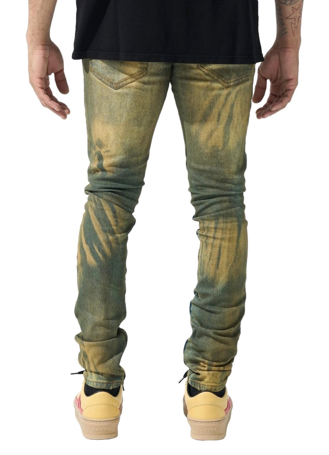 Serenede Kalamata Jeans - Olive Brown Women's High Waist Stretch Denim Pants for Casual Wear & Everyday Outfits