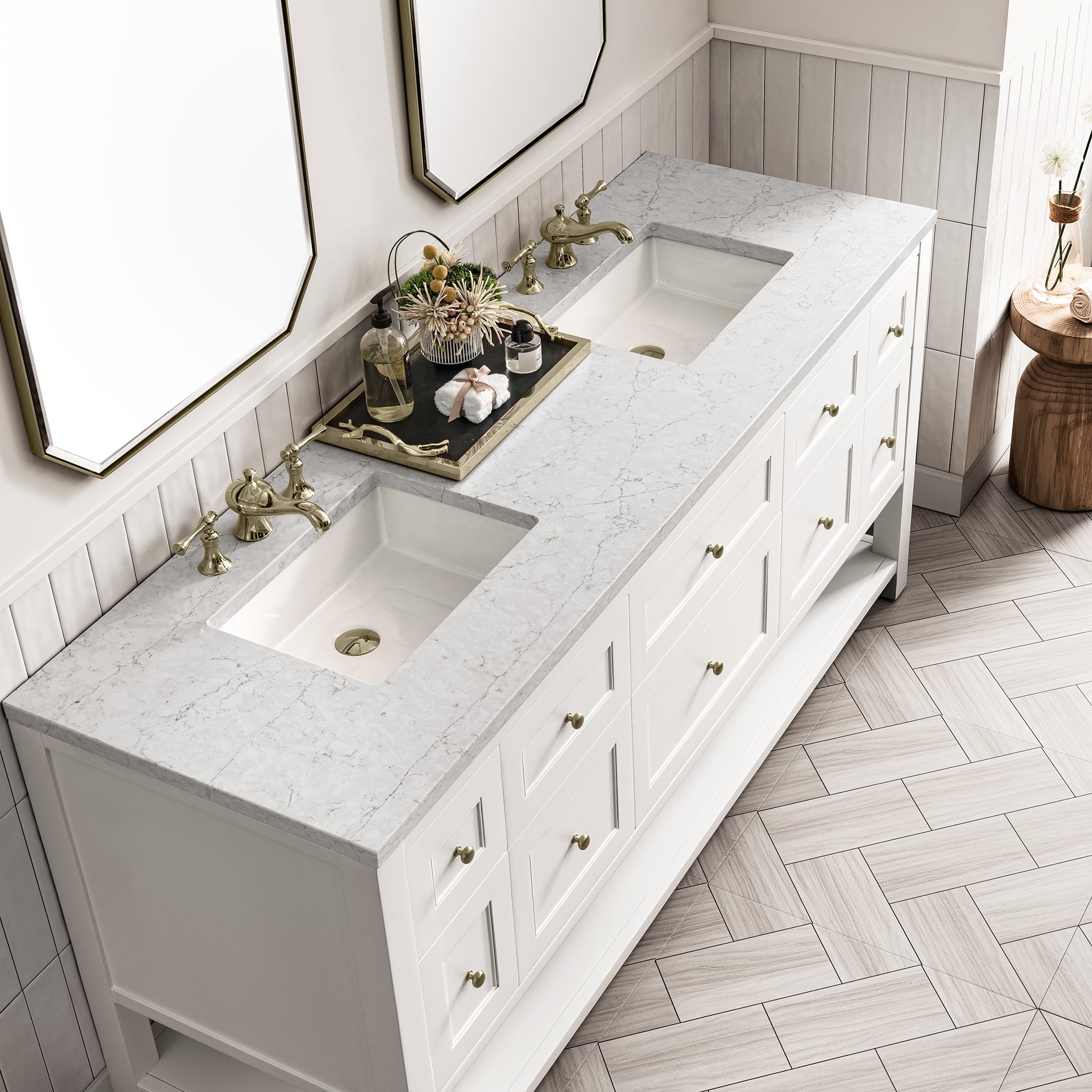 Breckenridge 72-Inch Double Vanity in Bright White – Perfect for Master Bathroom & Modern Home Renovation