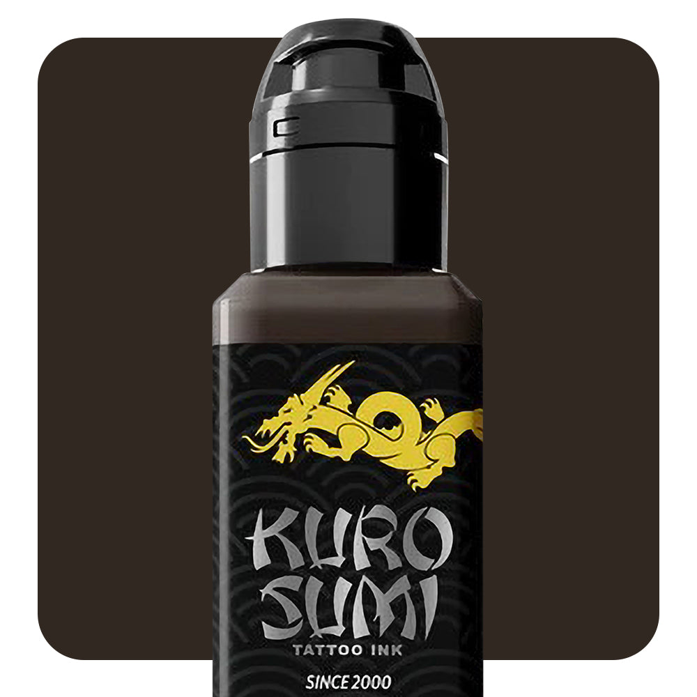 Kuro Sumi Earth Brown Tattoo Ink - Professional Vegan Tattoo Ink for Artists - Safe & Long-Lasting - Perfect for Realism, Portraits & Traditional Tattoos