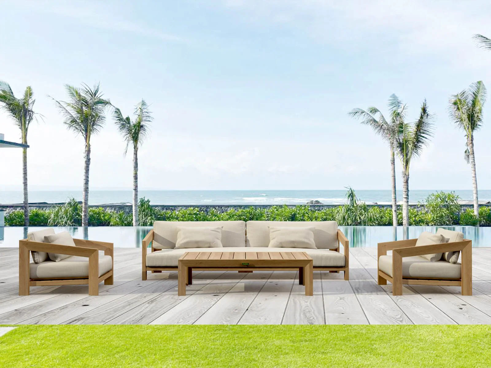 Anderson Teak Smyrna 5-Piece Deep Seating Patio Set with Cushions - Outdoor Furniture for Garden, Poolside & Backyard Relaxation (SET 851)