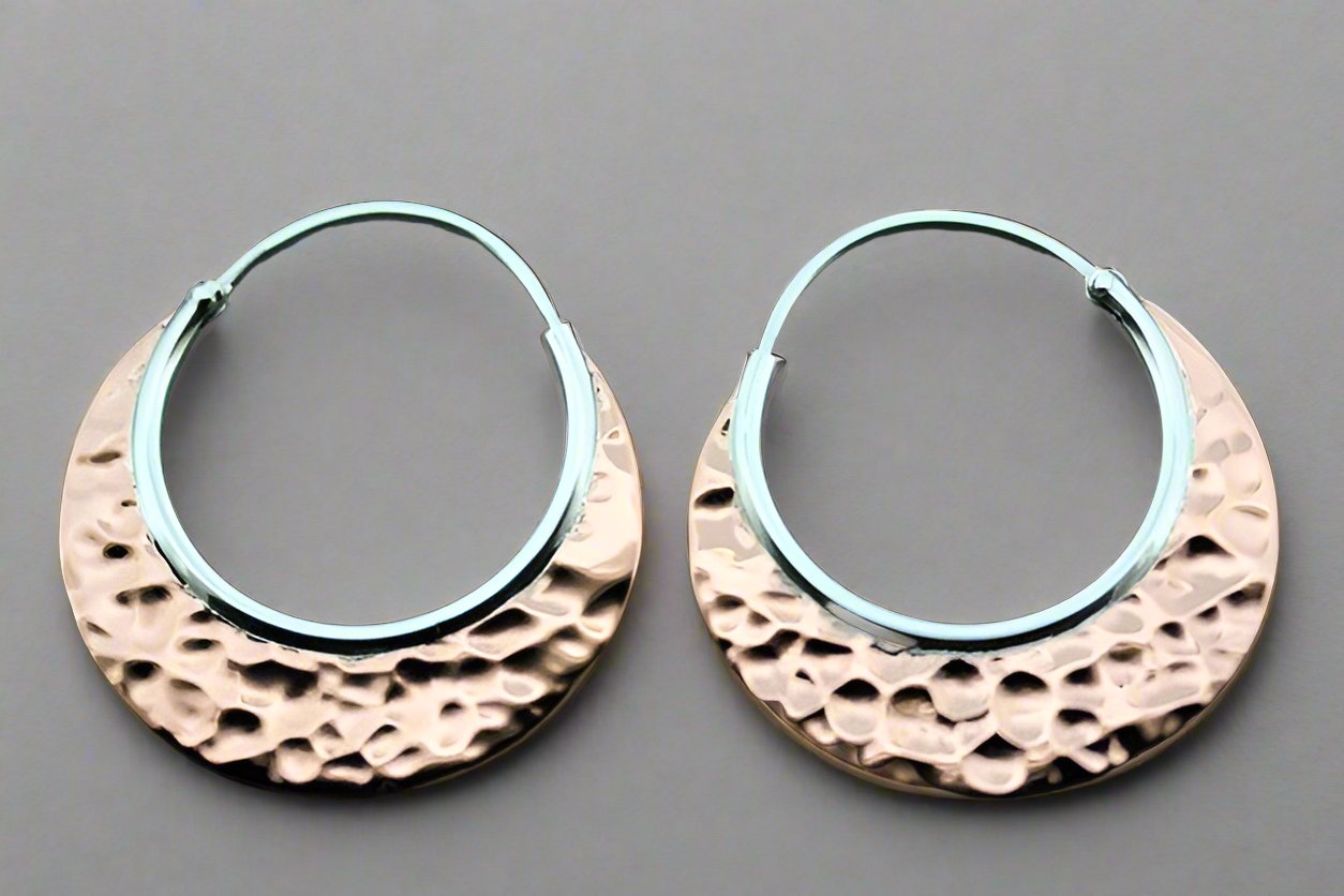 Sterling Silver & Copper Hoop Earrings for Women - Trendy Boho Chic Jewelry for Everyday Wear & Special Occasions