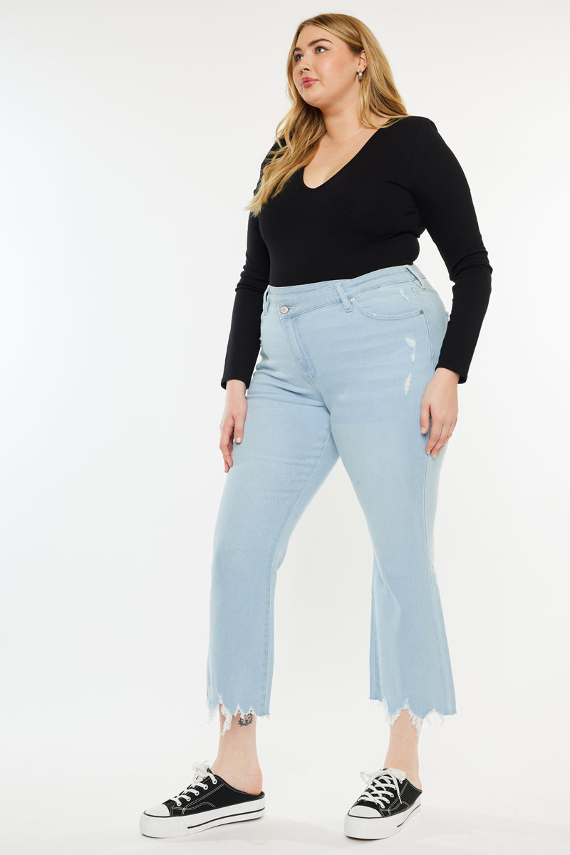 Anahi High Rise Kick Flare Jeans for Women - Plus Size Stretch Denim Pants, Comfortable & Flattering Fit - Perfect for Casual Wear, Office Outfits and Date Nights