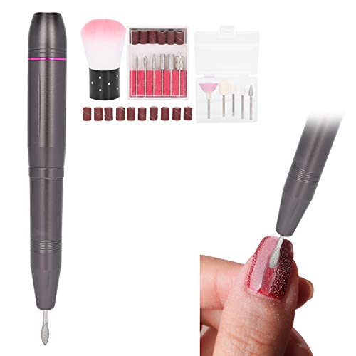 Professional Nail Drill Pen - Portable & Lightweight Electric Nail File for Home Salon, Manicure & Pedicure - Perfect for DIY Nail Care, Beauty Shops & Professional Use (Dark Gray) - Ideal for Acrylic Nails, Gel Polish Removal & Nail Art Design