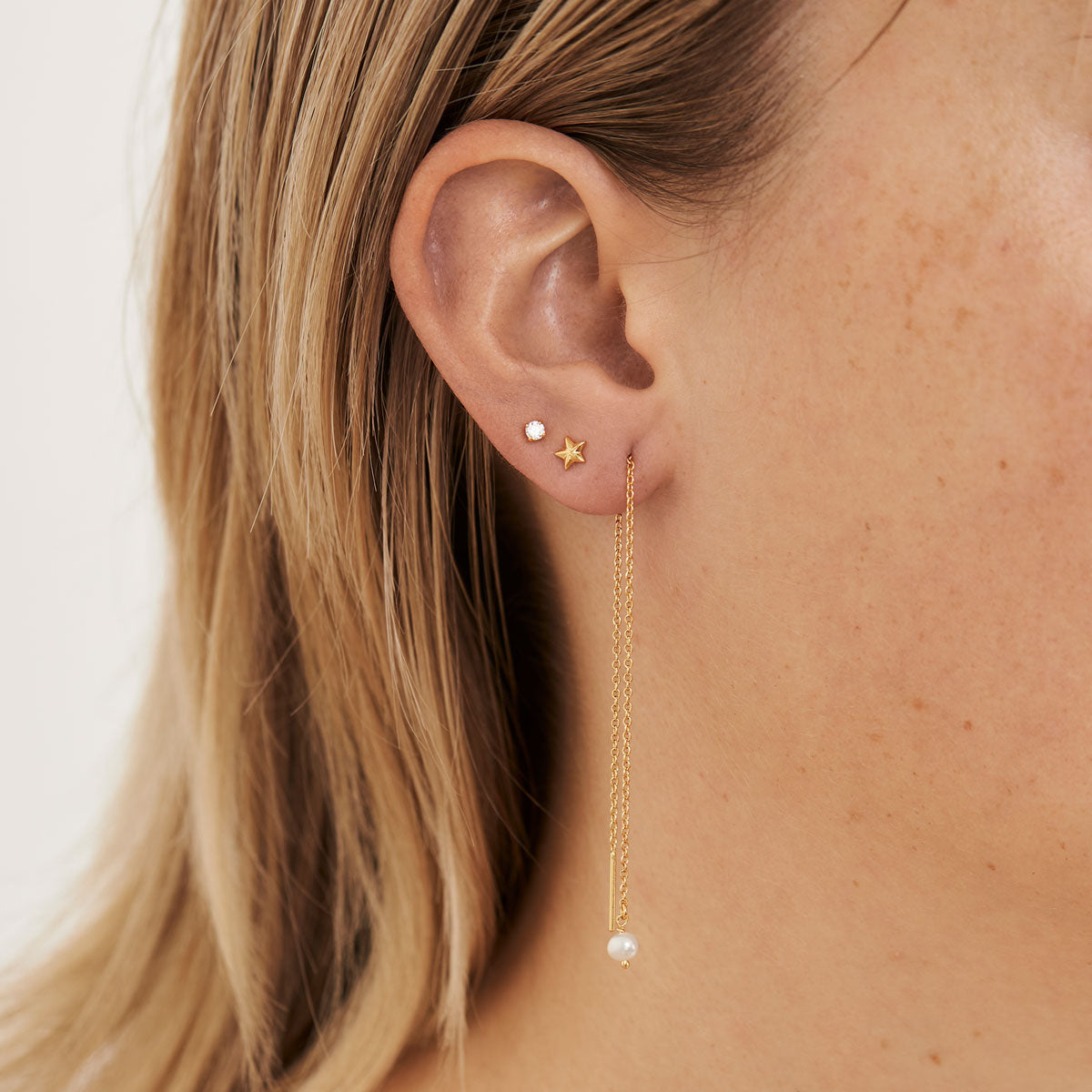 Dainty Gold Pearl Threader Earrings for Women - Elegant & Minimalist Jewelry for Everyday Wear, Parties & Special Occasions