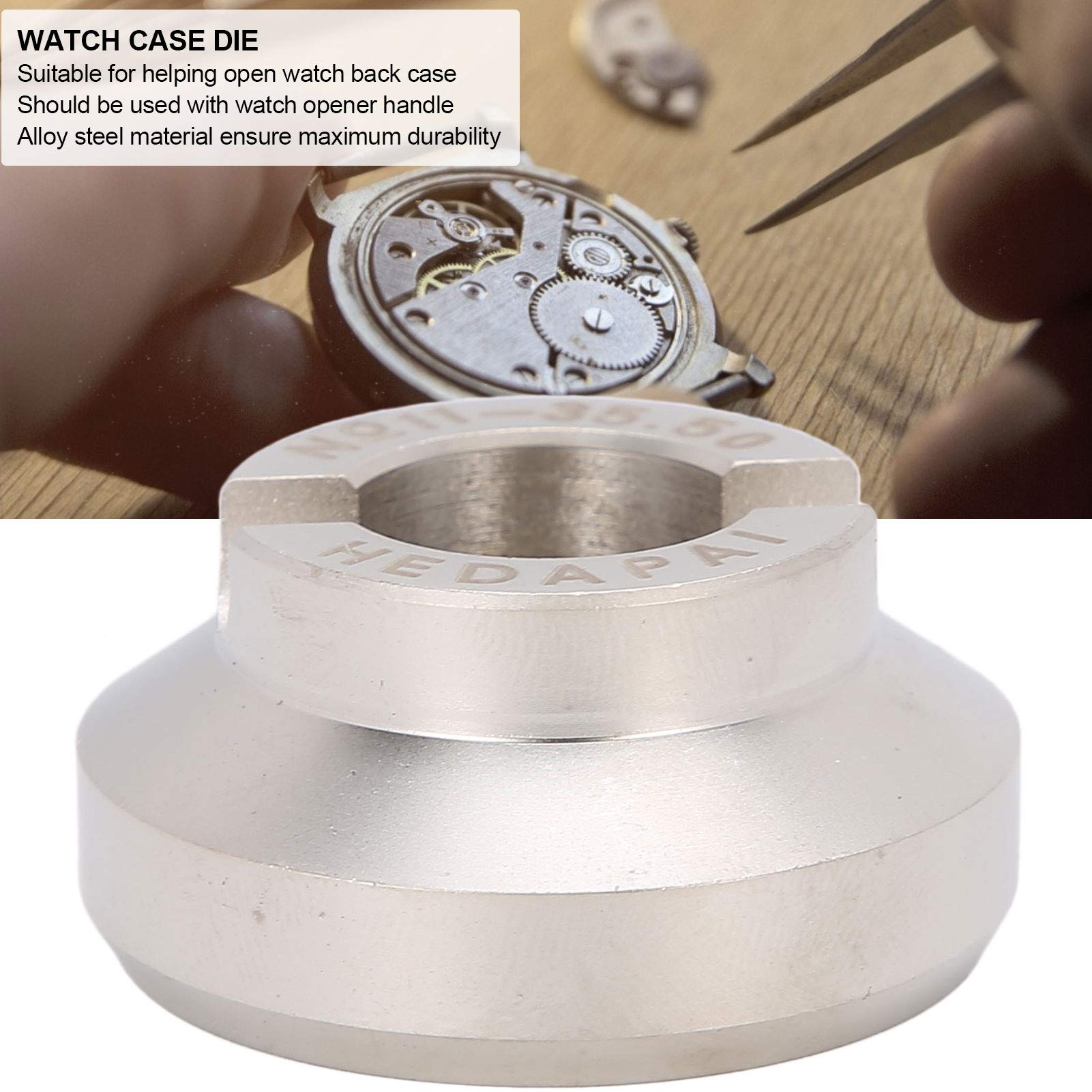 5537 Watch Case Back Opener Die - 35.5mm Professional Watch Repair Tool for Watchmakers | Watch Back Cover Remover & Screw Opener Accessory | Perfect for Rolex, Omega, Seiko Watch Repair & Maintenance