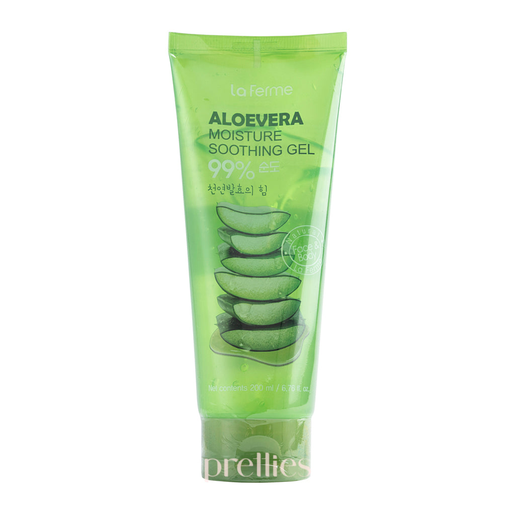 Farmstay La Ferme Aloe Vera Moisture Soothing Gel 200ml - Hydrating Face & Body Gel for Dry, Sensitive Skin - Perfect for Sunburn Relief & Daily Skincare Routine