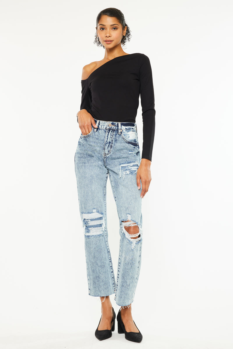 Chesney High Rise Straight Leg Jeans for Women - Stretchy Denim Pants, Comfortable & Flattering Fit - Perfect for Casual Wear, Office & Date Night