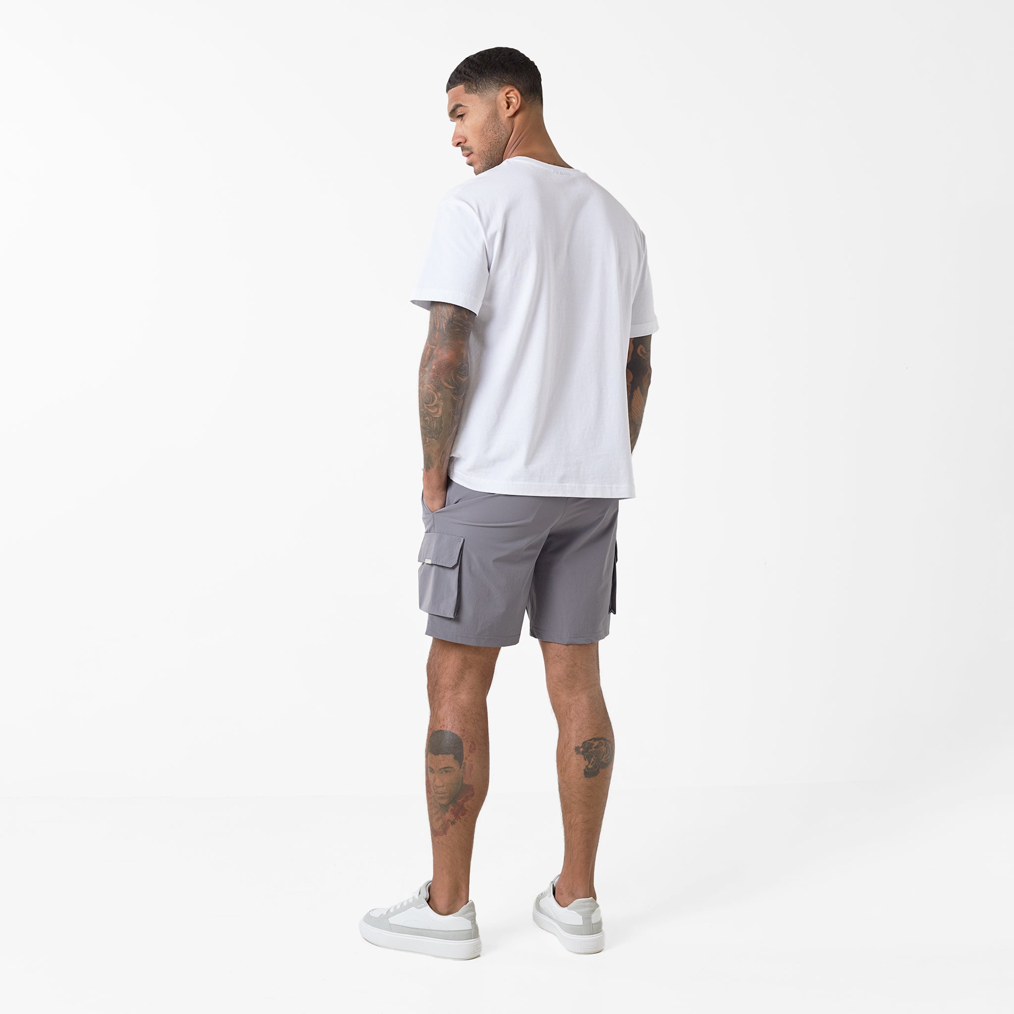 Premium Tech Cargo Shorts for Men - Comfortable & Durable Workout & Travel Pants with Multiple Pockets | Charcoal Grey | Perfect for Gym, Hiking, Outdoor Adventures & Casual Wear