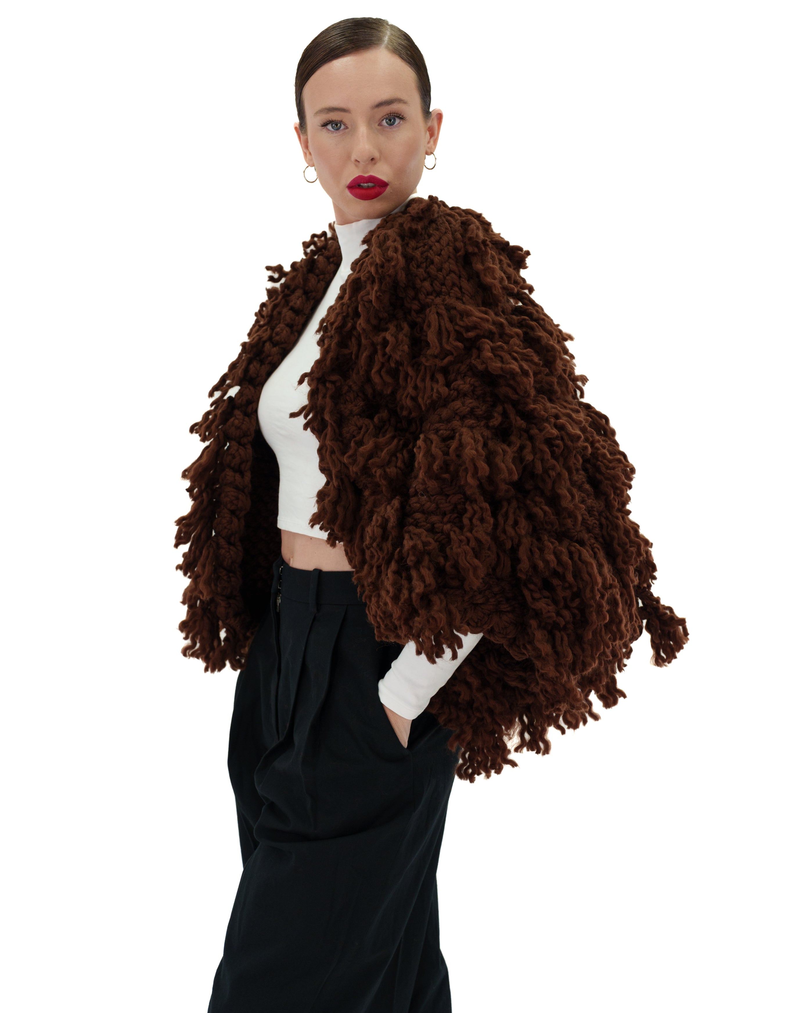 Women's Soft Fur-Like Cardigan - Cozy Winter Knit Sweater for Casual Wear, Office & Lounge
