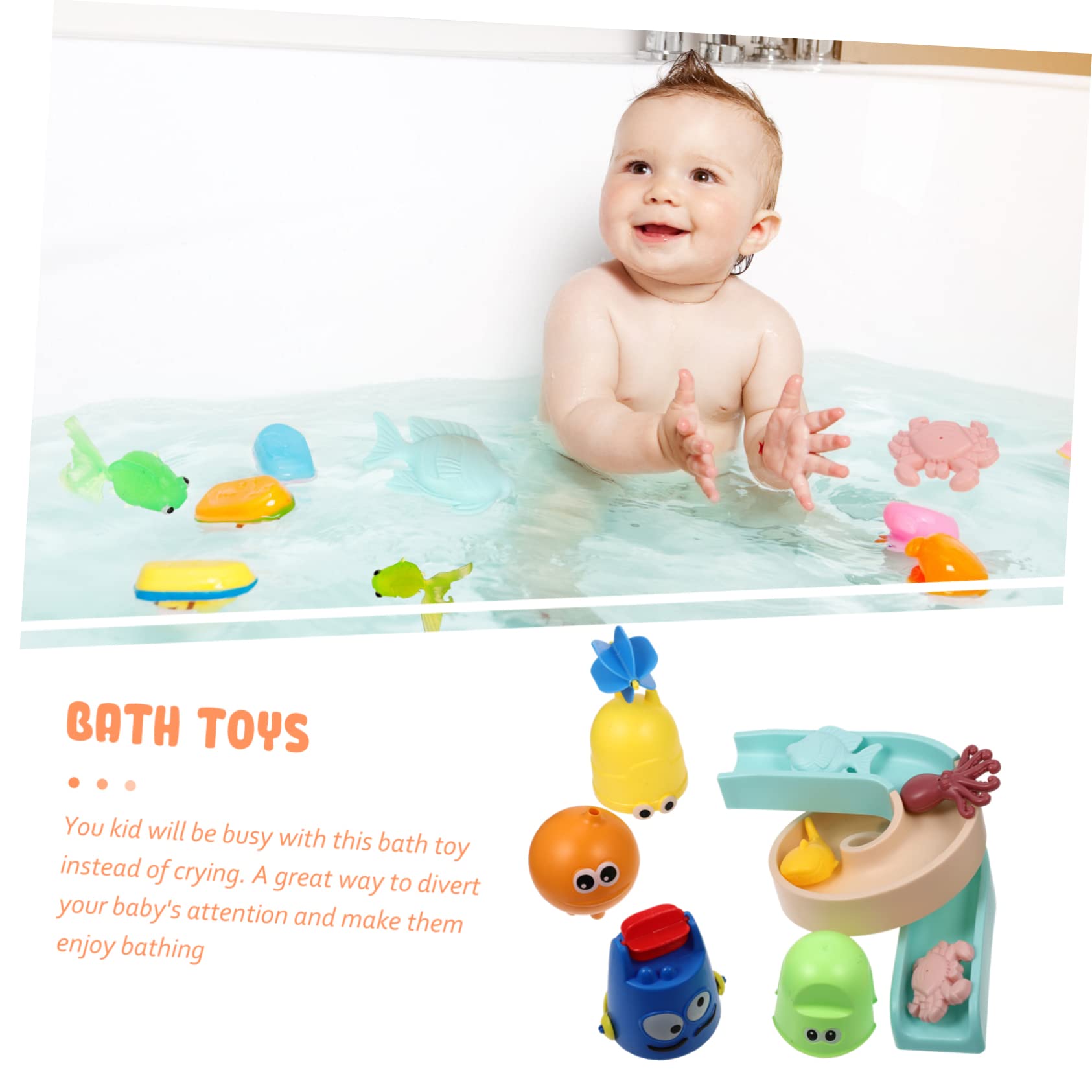Vaguelly 2 Sets Cartoon Bath Toys for Kids Ages 3-4 - Fun Plastic Water Play Toys for Bathtub, Pool & Outdoor Playtime