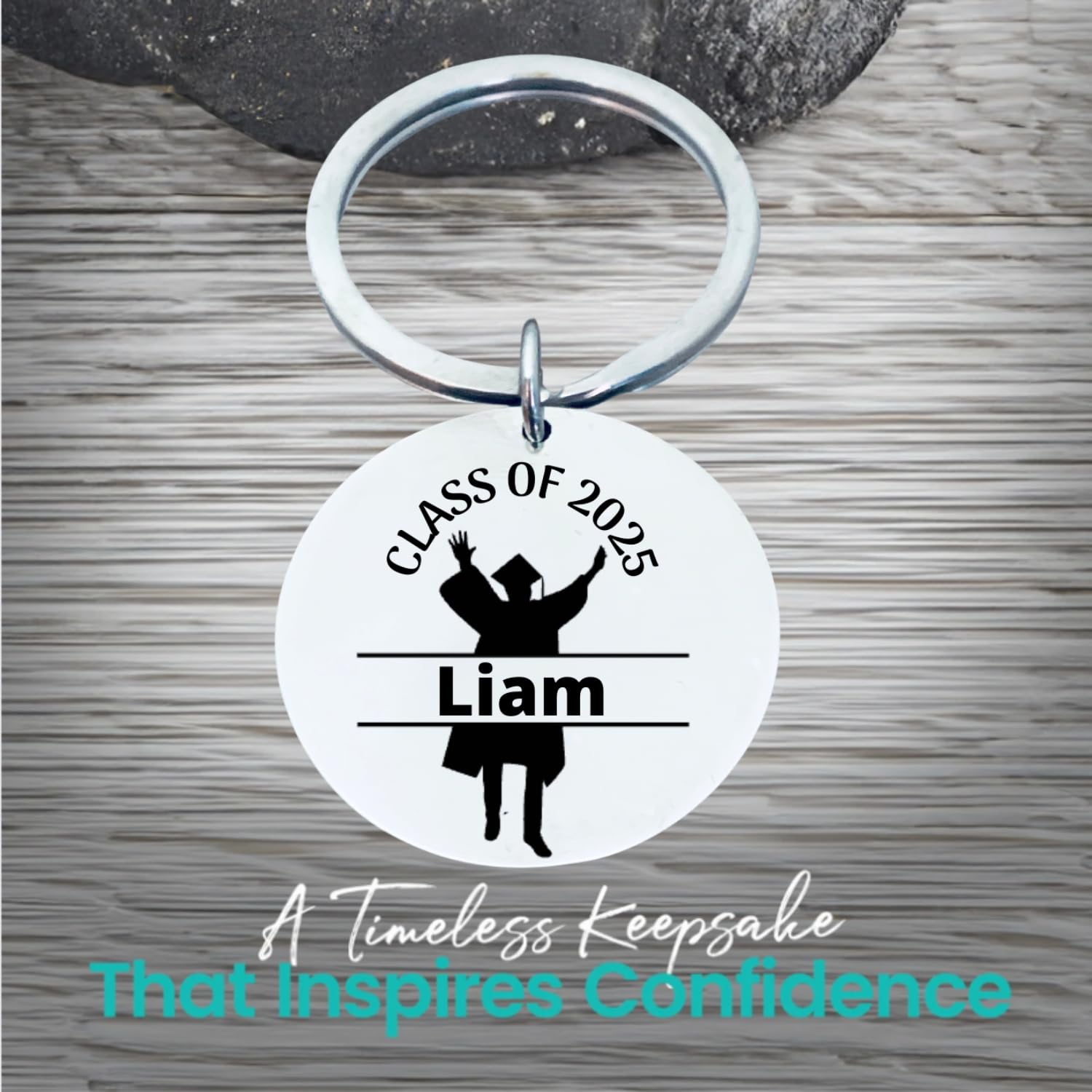 Personalized Graduation Keychain for Women - Custom Name Engraved Charm Gift for College & High School Graduates (Class of 2025) | Perfect Graduation Gift Idea for Her, Sister or Daughter | Commencement Keepsake & Daily Key Accessory