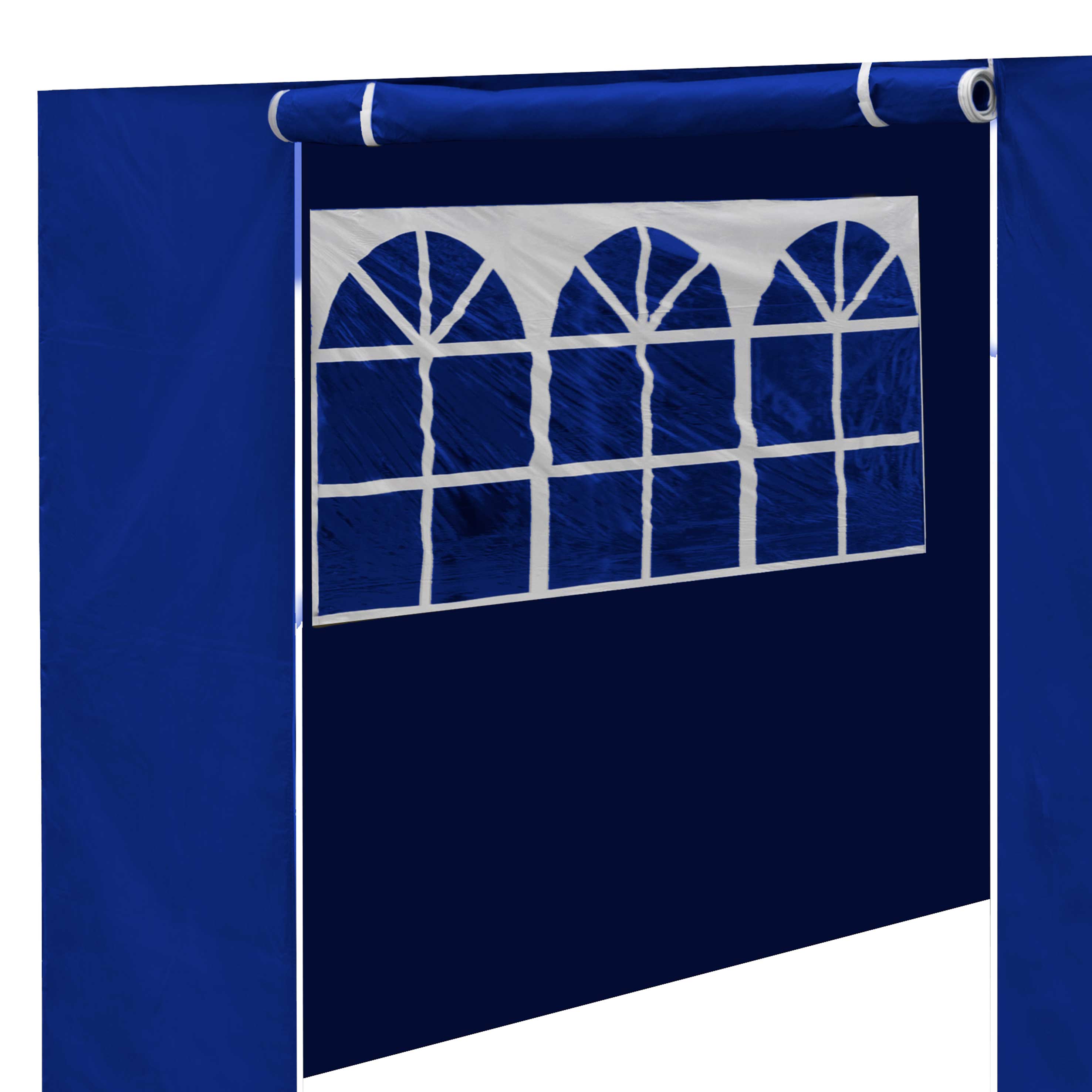 Premium Waterproof Gazebo Side Walls with Doors & Windows - Fits 3x3m Canopy Tents - Durable Blue Outdoor Party Accessories (DG147) for Garden Weddings, Camping & Backyard Events