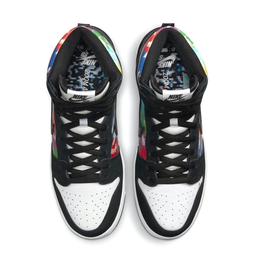 Nike SB Dunk High Pro TV Signal Black White Multi Panda Sneakers - Men's Basketball Shoes for Skateboarding & Streetwear Fashion