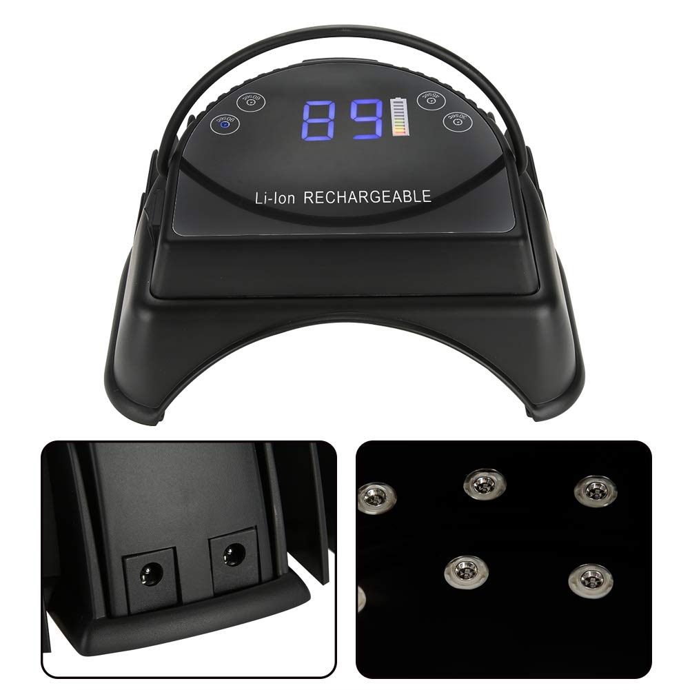 45W LED Gel Nail UV Lamp - Rechargeable Manicure & Pedicure Nail Dryer for Professional Salon & Home Use - Fast Curing UV/LED Nail Polish Dryer for Gel Nails, Acrylics & Shellac - Portable Nail Art Tool with 64W Power