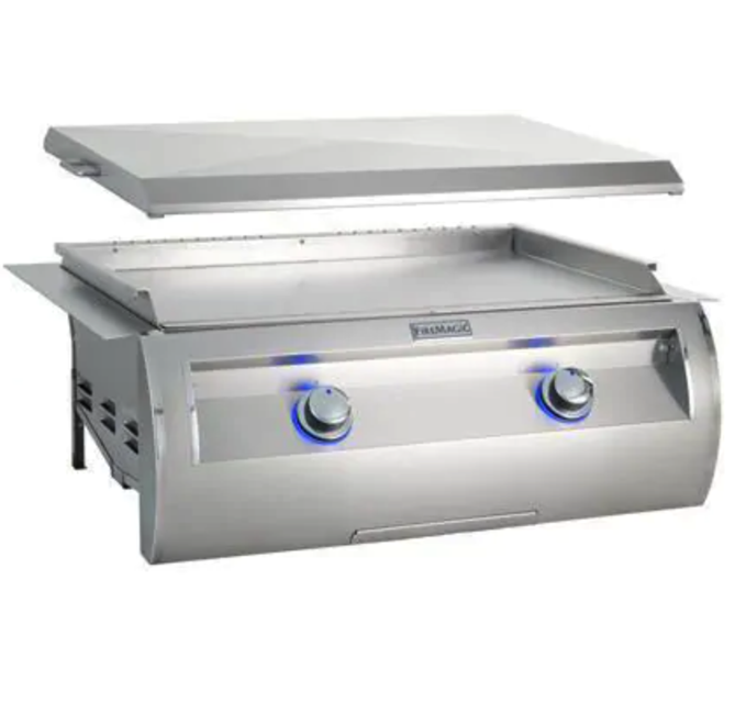 Fire Magic Echelon Diamond E660I 30-Inch Built-In Natural Gas Griddle with Stainless Steel Cover – Premium Outdoor Cooking for Backyard BBQs, Patio Entertaining & Commercial Kitchens