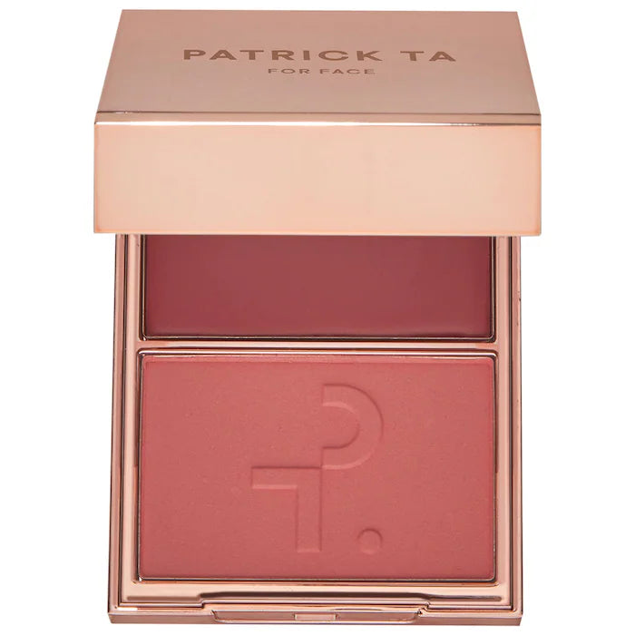Patrick TA Major Headlines Double Take Duo Cream + Powder - Long-Lasting Blush & Highlighter Set for Day & Night Makeup | Perfect for Contouring & Glowing Skin