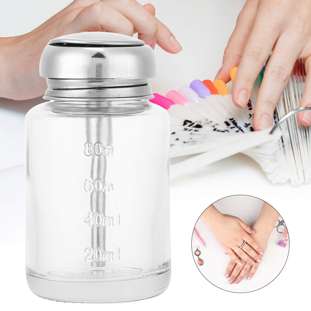 Professional Glass Nail Polish Remover Pump Dispenser - Empty Liquid Container for Nail Art & Manicure Tools | Perfect for Salon, Home Use & DIY Nail Care