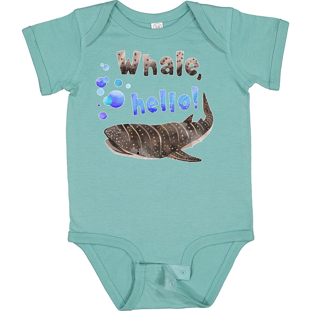 Inktastic Whale Hello Cute Whale Shark with Bubbles Baby Bodysuit - Soft Cotton Onesie for Newborns & Infants - Perfect for Beach Trips, Birthday Gifts & Nursery Photos