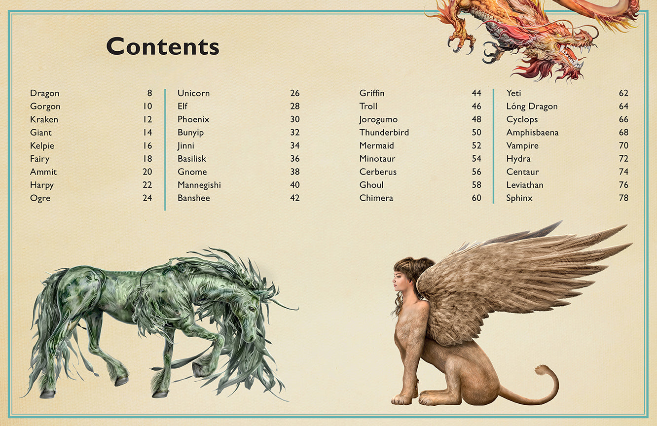The Magnificent Book of Fantasy Creatures - Illustrated Mythical Beasts Encyclopedia for Kids & Adults | Perfect for Storytelling, Game Inspiration & Fantasy Art Reference