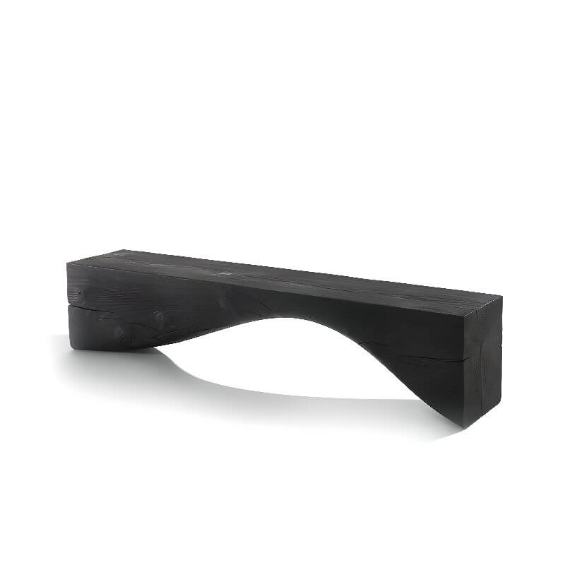Contemporary Solid Color Timber Shoe Bench in Midnight Black & Unfinished Wood - Perfect for Entryway, Mudroom or Bedroom Organization