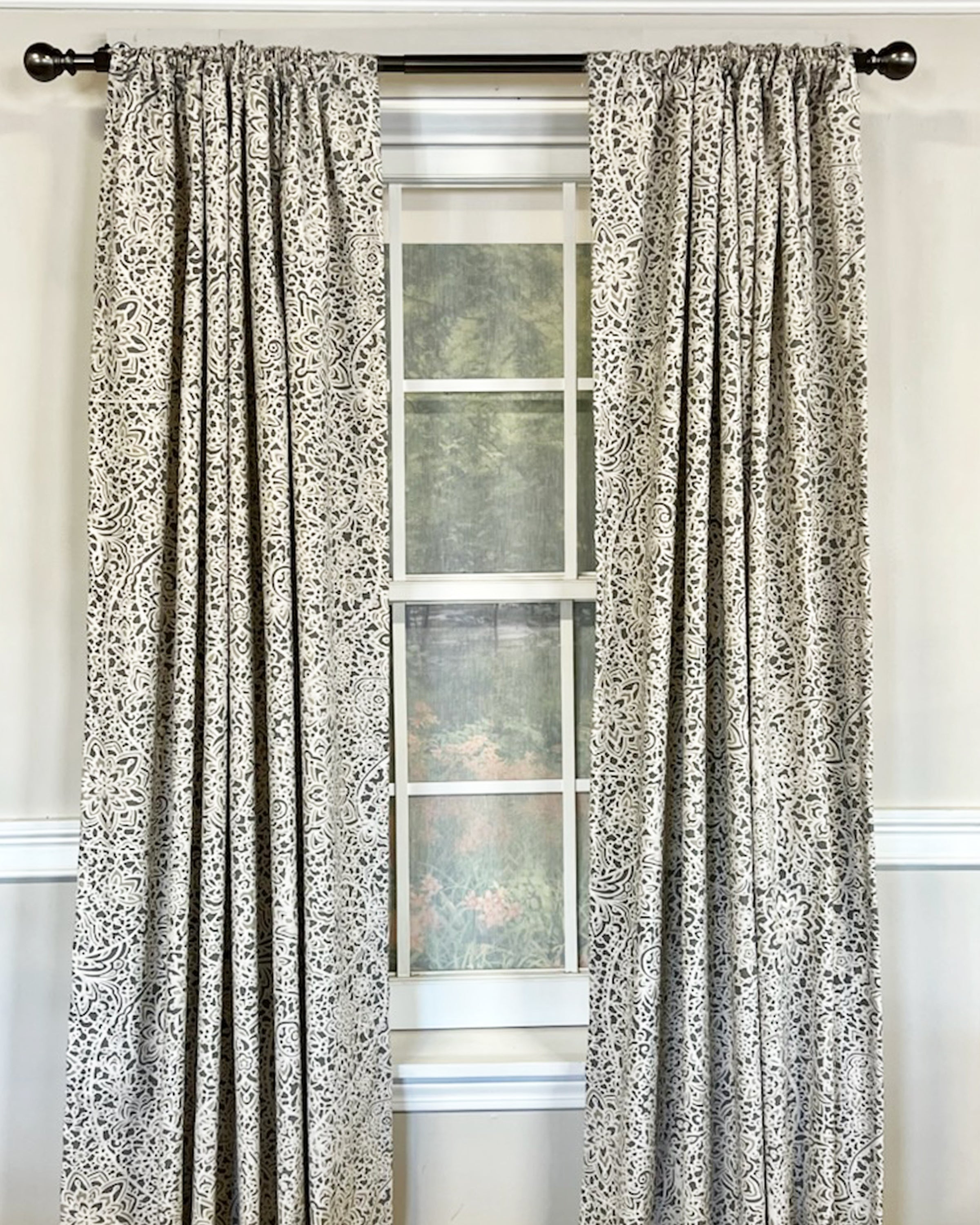 Floral Linen Single Panel Curtain - Light Filtering Window Treatment for Living Room, Bedroom & Nursery - Elegant Home Decor with Nature-Inspired Design