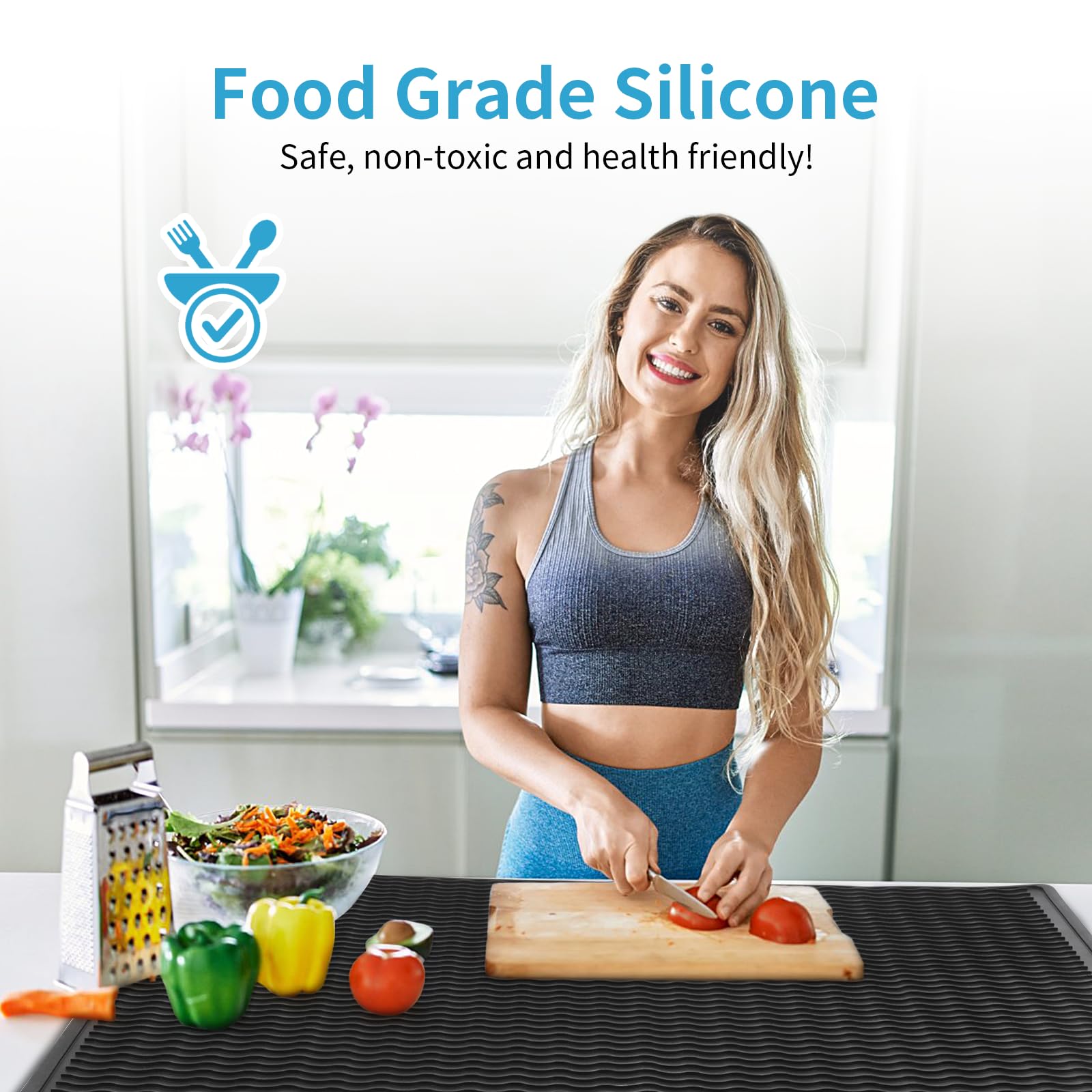 **OTraki 28 x 20 Inch Silicone Stove Top Cover – Heat-Resistant Electric & Induction Cooktop Mat, Washable Kitchen Counter Protector – Perfect for Cooking, Dish Drying & Countertop Protection**