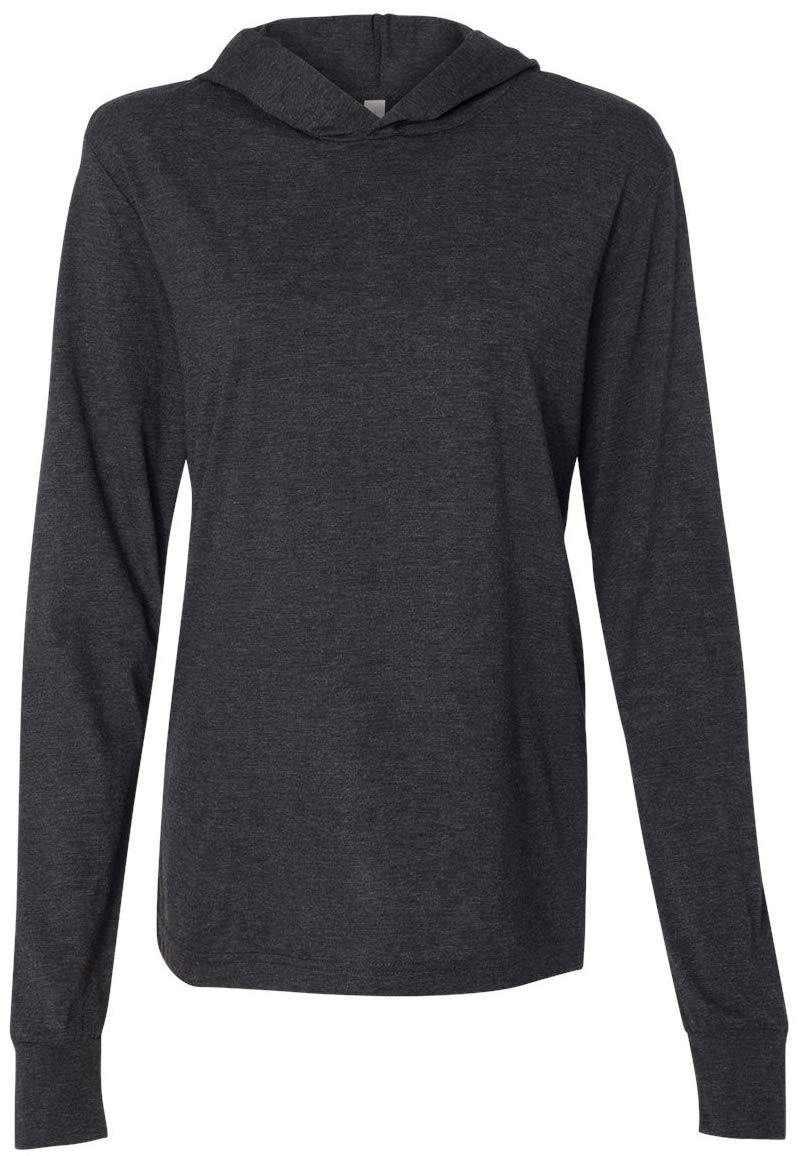 Men's Lightweight Yoga Hoodie Tee Shirt - Breathable Workout Top for Yoga, Gym & Lounge - XL Charcoal Black Triblend Fabric - Perfect for Yoga Classes, Fitness Training & Casual Wear