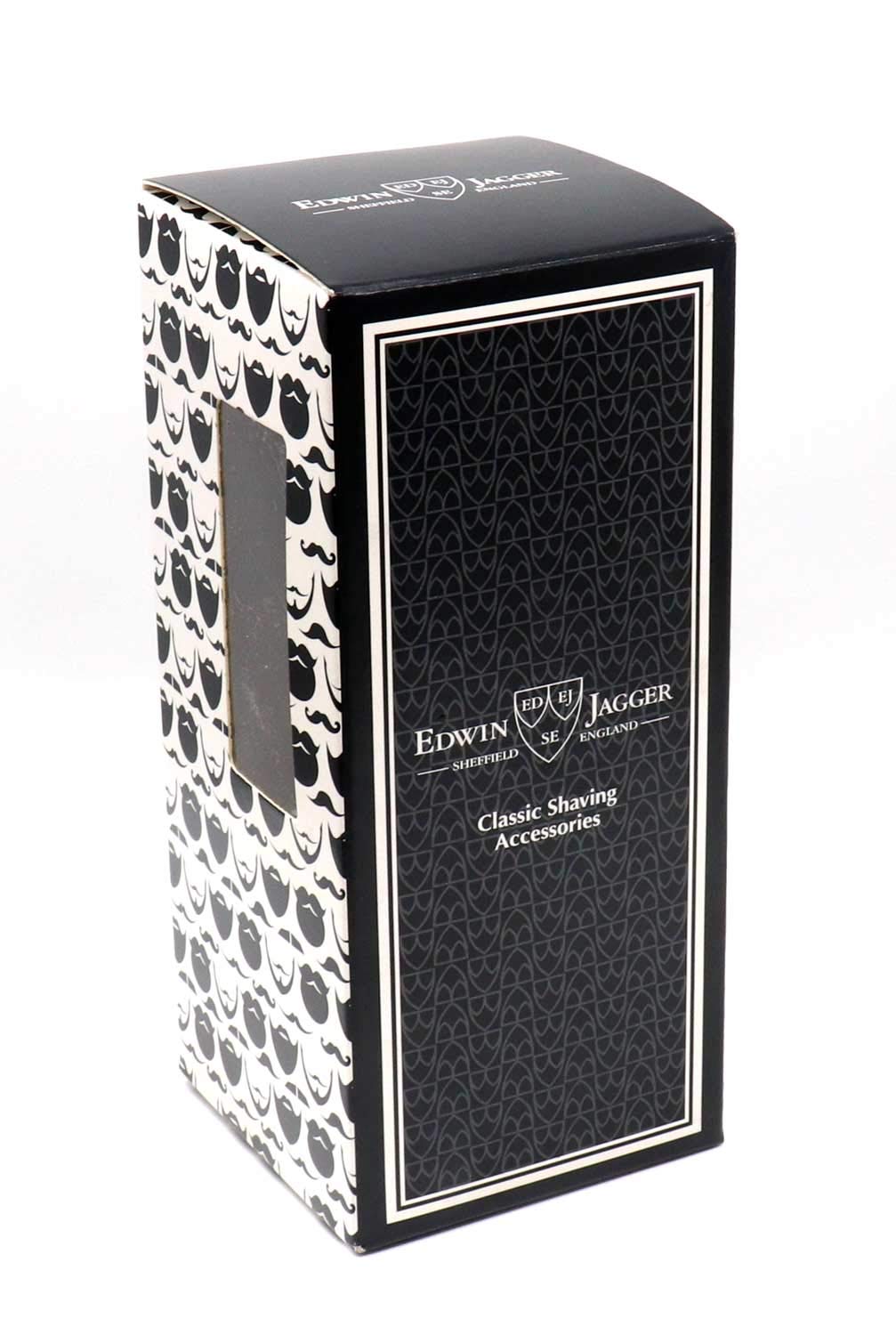 Edwin Jagger Best Badger Shaving Brush with Stand - Premium Men's Shaving Accessory for Cream & Soap - Extra Large Size in Imitation Light Horn - Perfect for Wet Shaving & Grooming Routine