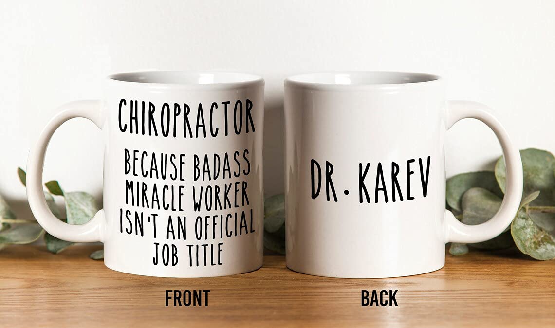 Personalized Chiropractor Coffee Mug - Funny Doctor Gift for Sister, Brother, Mother, Father - Medical Surgeon, Nurse, Graduation, Anniversary Gift - Perfect for Medical School Graduates & Healthcare Professionals - Ideal for Office, Home & Hospital Use (Set of 3)