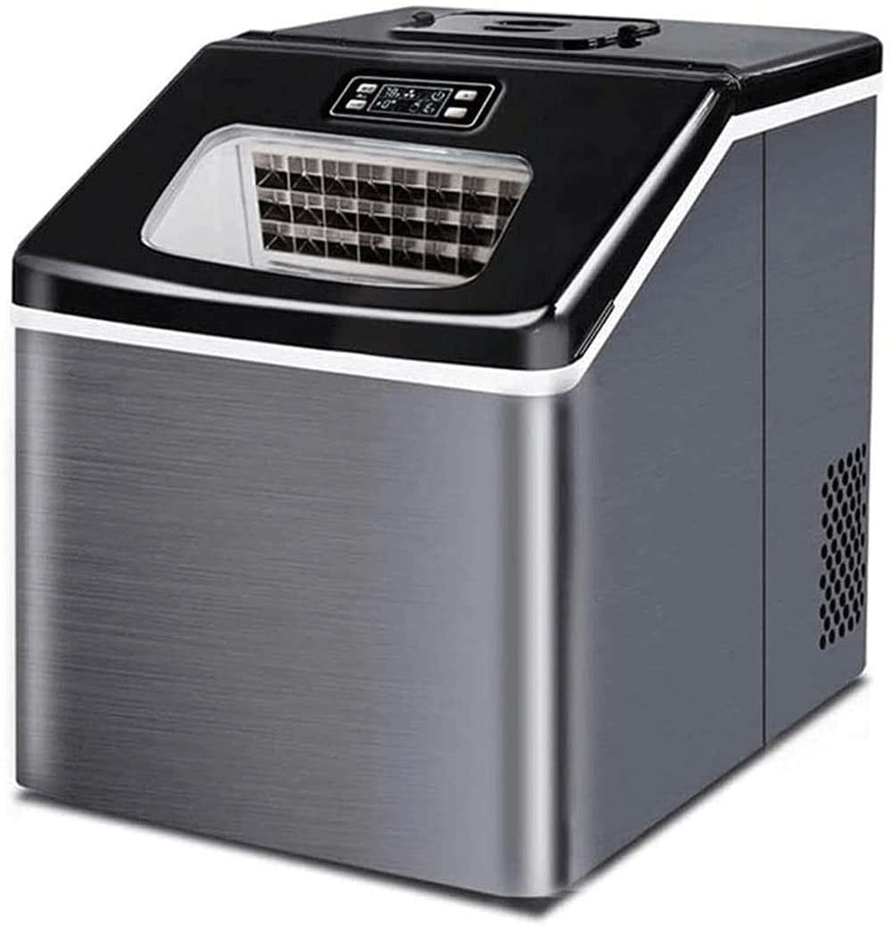 Portable Countertop Ice Maker Machine - 40LBS/24H, Makes 24 Clear Ice Cubes in 13 Minutes, Self-Cleaning, LCD Display, Compact Design with Scoop & Basket - Perfect for Home, Office, Kitchen, Bar, RV, Camping & Outdoor Parties