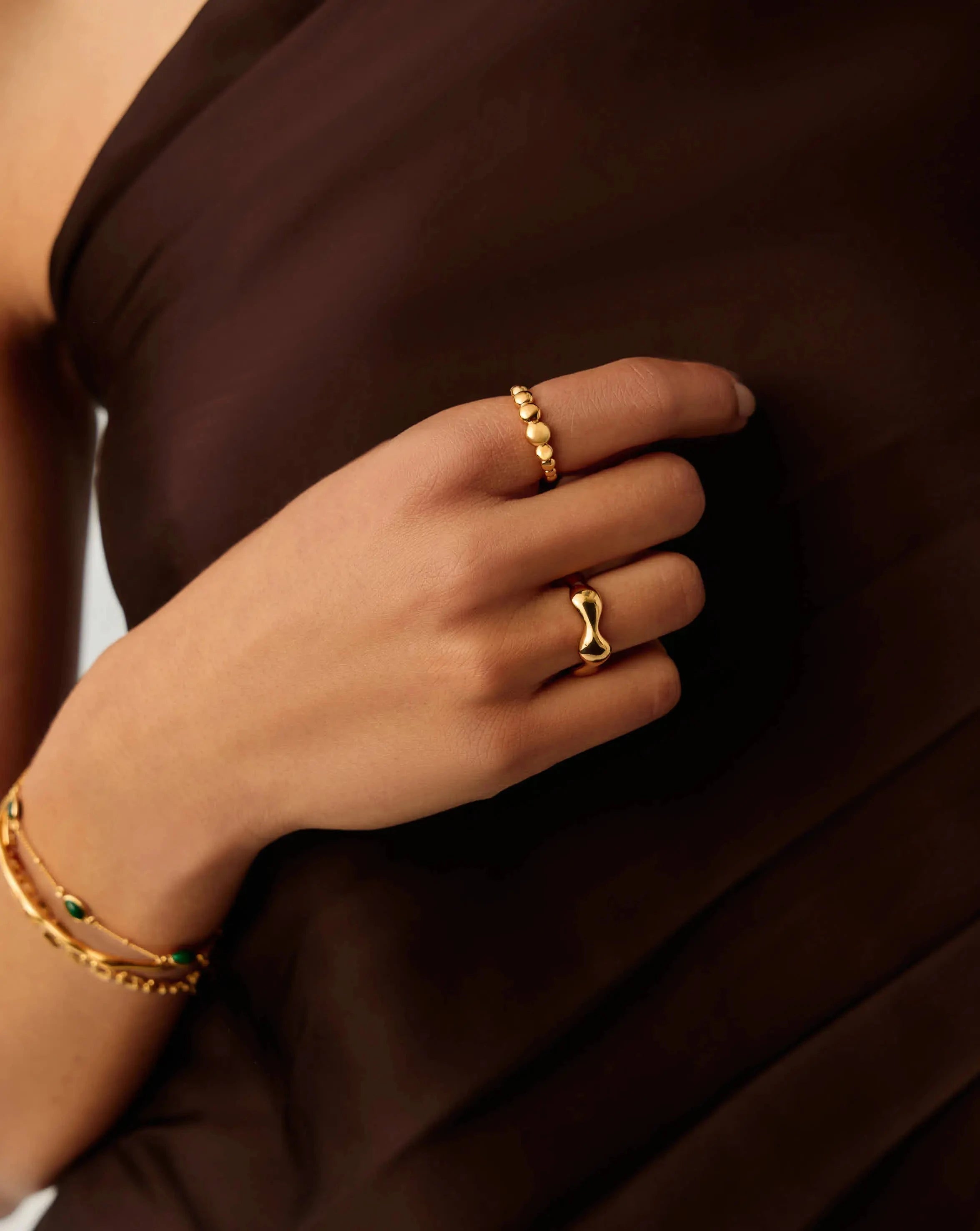 Eny Puffy Stacking Ring - 18k Gold Plated Women's Fashion Jewelry for Layering & Everyday Wear | Perfect Gift for Her