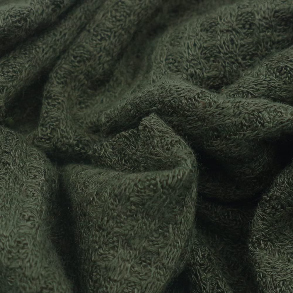 Green Forest Waffle Rayon Spandex Open Knit Fabric by The Yard - Soft Stretchy Material for DIY Clothing, Dresses & Home Decor Projects