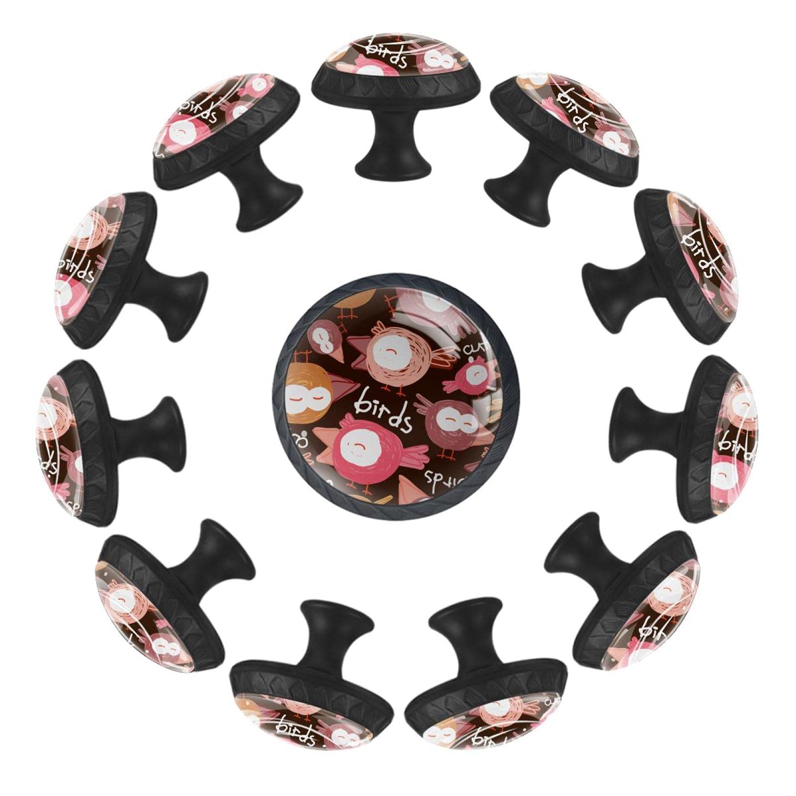 12 Pack Bird-Themed Kitchen Cabinet Knobs - Decorative Cupboard Handles & Dresser Drawer Pulls with Screws - Perfect for Home Renovation & DIY Furniture Upgrade