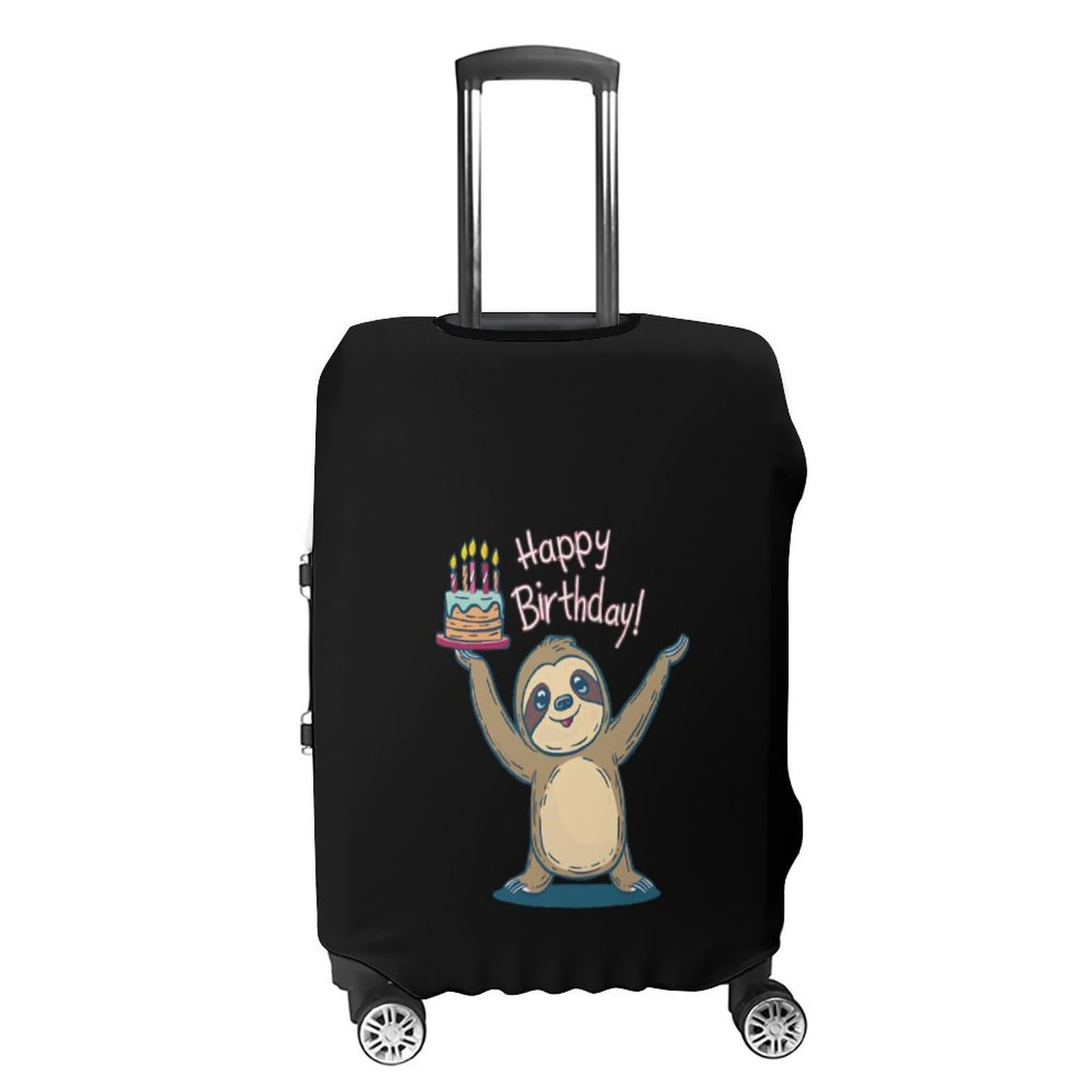 Sloth Happy Birthday Luggage Cover - Waterproof Washable Suitcase Protector for Travel Bags | Perfect for Birthday Gifts, Airplane Travel & Vacation Protection