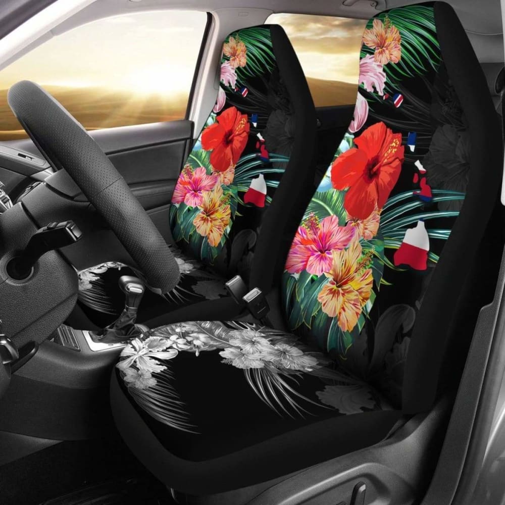 Alohawaii Hawaiian Map Hibiscus Car Seat Covers - Waterproof & Universal Fit for Cars, Trucks, SUVs - Perfect for Beach Trips, Summer Drives & Tropical-Themed Vehicles