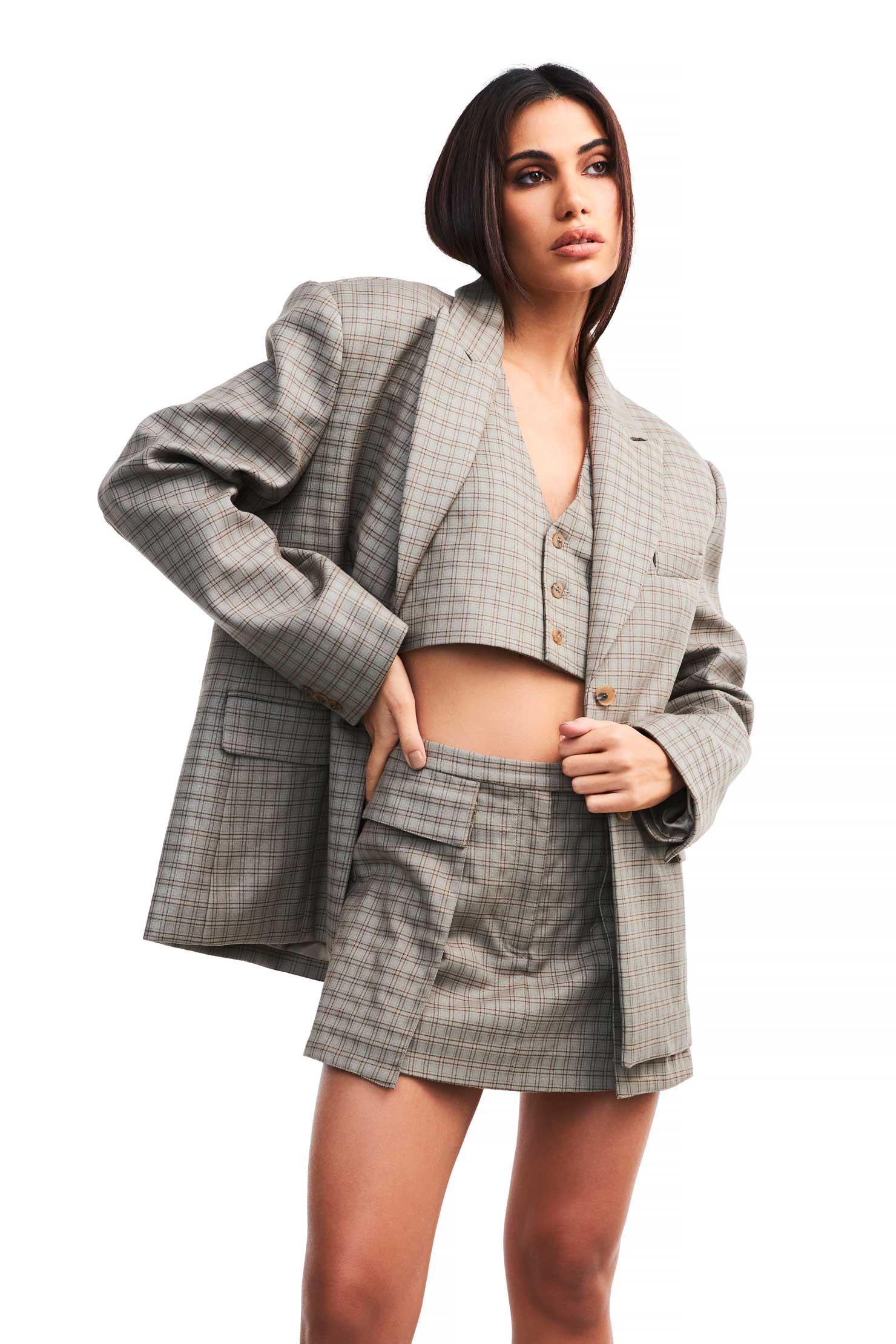 Carmen Check Vest for Women - Stylish & Comfortable Outerwear for Fall & Winter - Perfect for Office, Travel & Casual Outfits