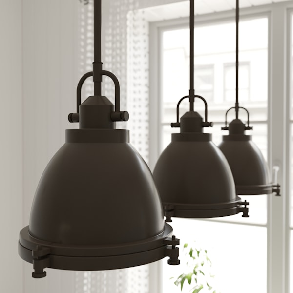 Hunter Bridgemoor 1-Light Pendant Light Fixture in Noble Bronze - Vintage Industrial Ceiling Light for Kitchen Island, Dining Room & Entryway