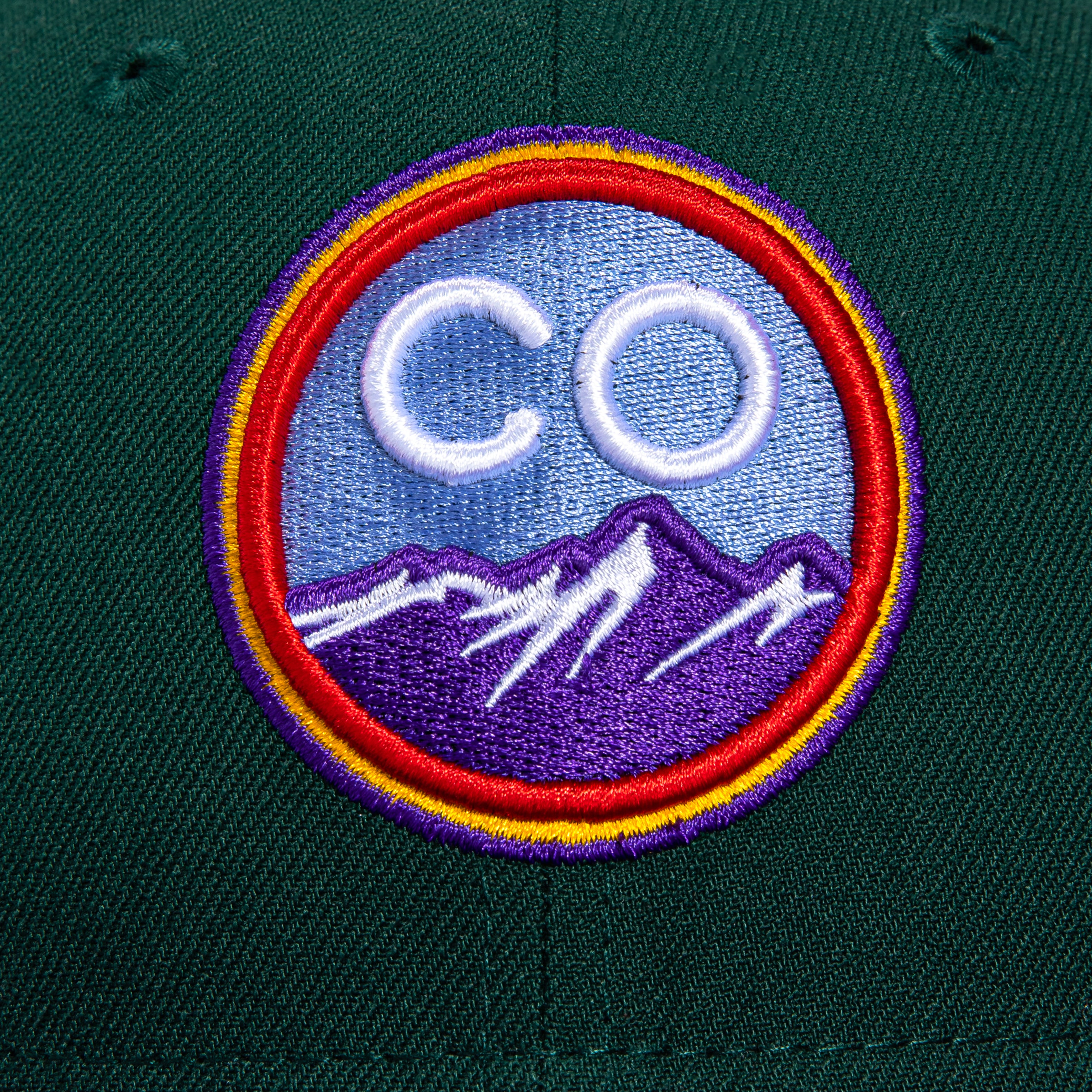 New Era 59Fifty Colorado Rockies BP Patch City Hat - Green & Purple Baseball Cap for Men & Women | Perfect for Baseball Games, Streetwear Fashion & Sports Fans