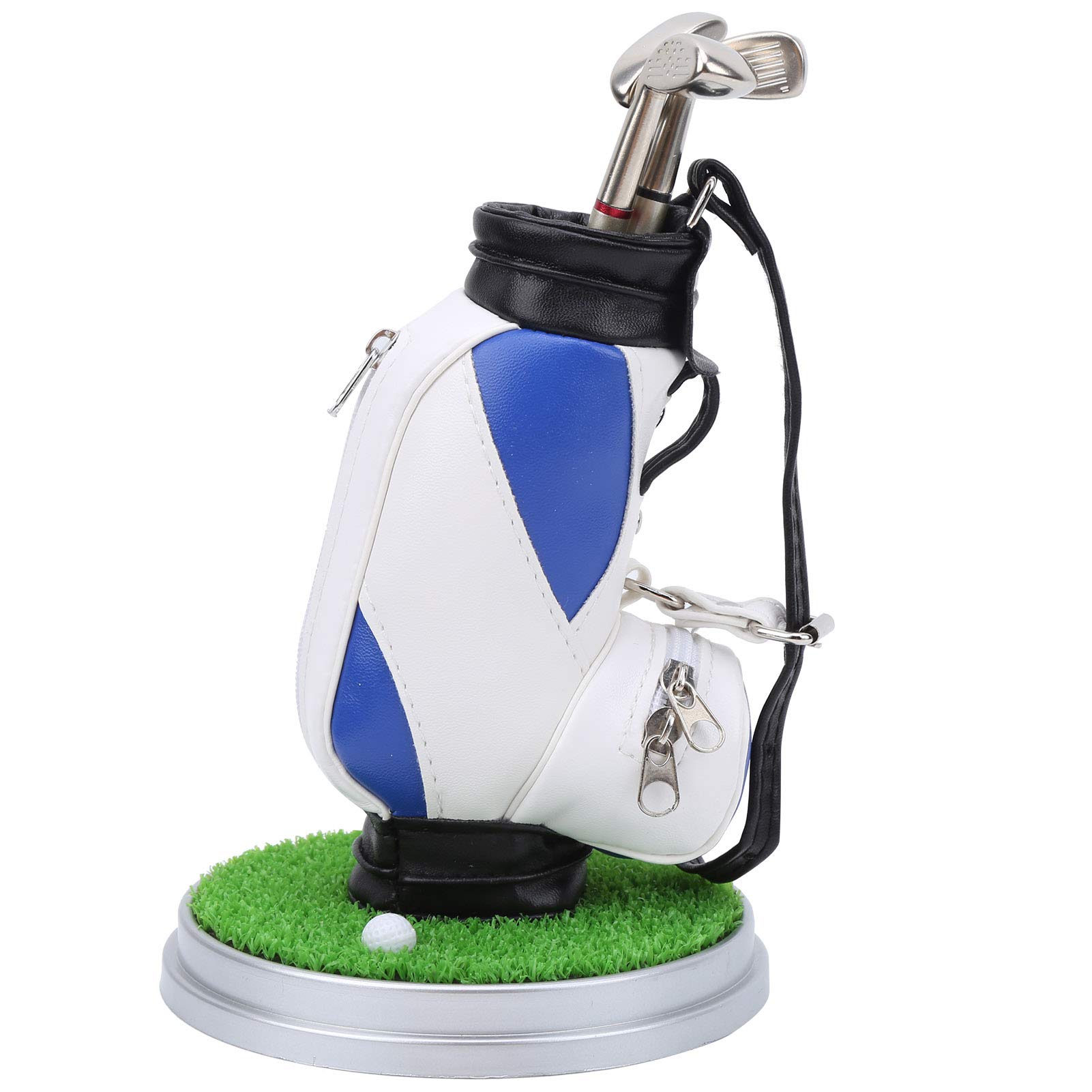 RiToEasysports Mini Golf Bag Pen Holder Set - Desktop Golf Accessory with Golf Pens & Lawn Base - Unique Golf Novelty Gift for Office, Home Decor & Golf Lovers - Perfect for Desk Organization, Golf Enthusiasts & Gift Giving