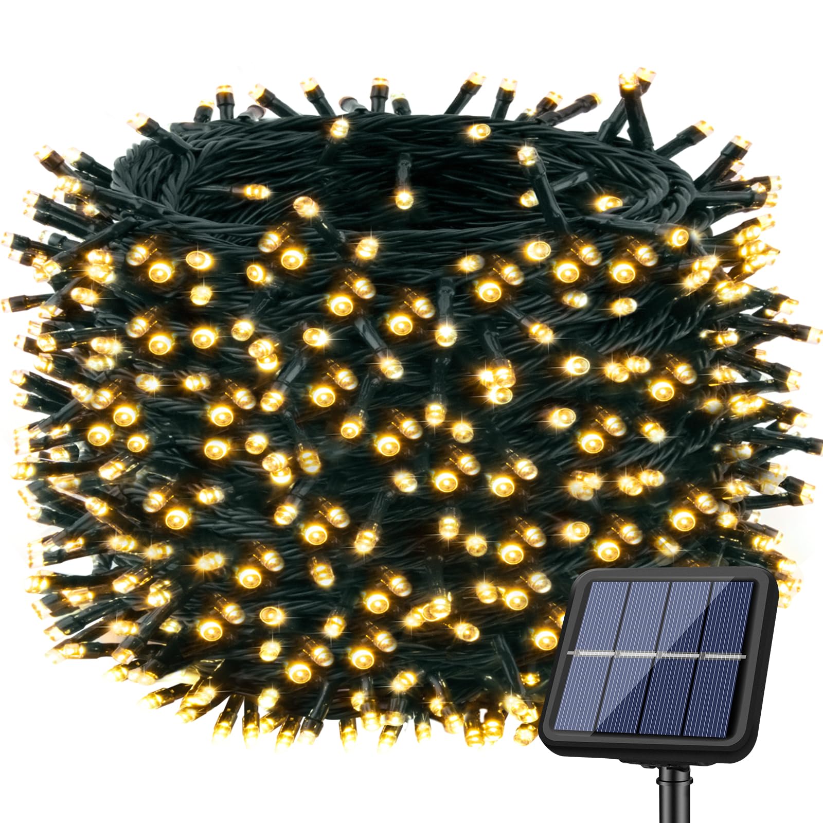 72Ft Solar String Lights Outdoor - 220 LED Solar Powered Fairy Lights with 8 Lighting Modes, Waterproof Christmas Tree Lights for Garden, Patio, Balcony, Party & Home Decor (Warm White) | Perfect for Outdoor Weddings, Backyard BBQs, Holiday Celebrations & Landscape Lighting